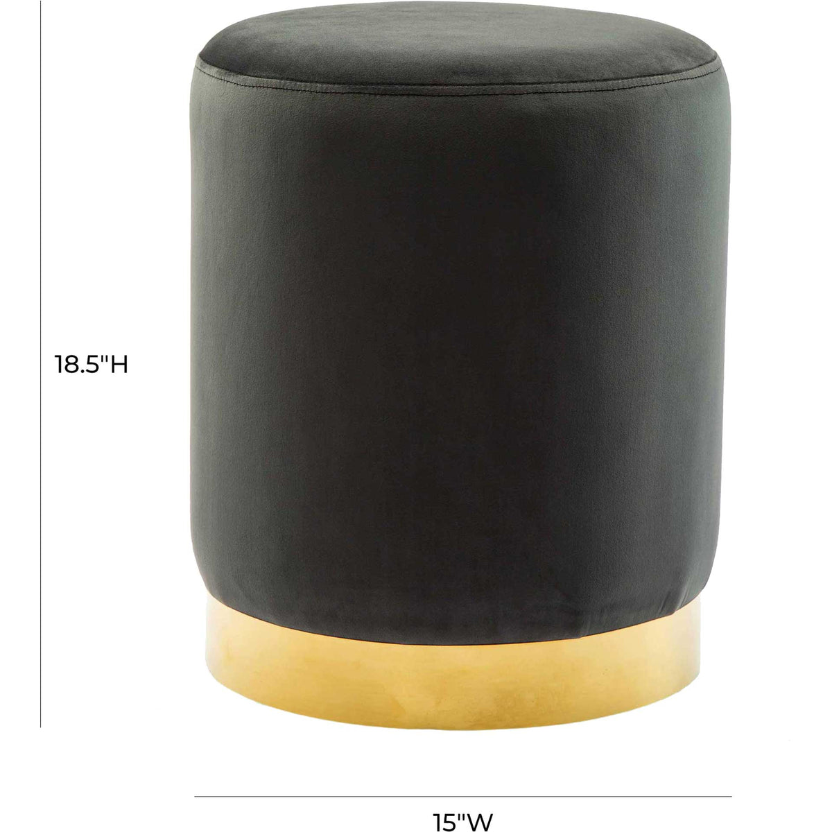Proclaim Velvet Ottoman Gray