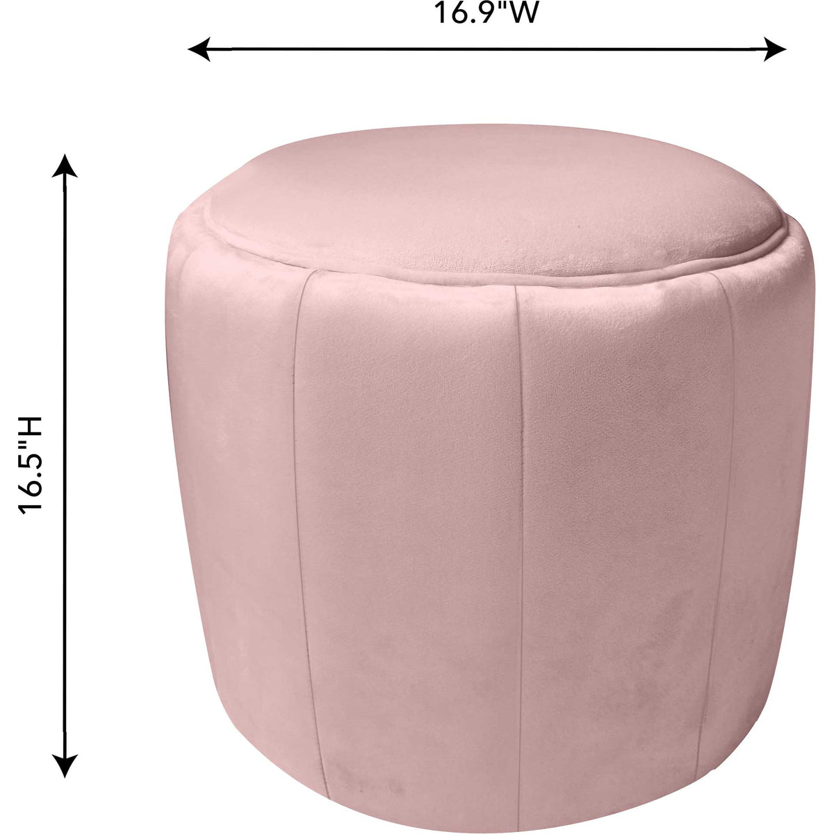 Ivy Velvet Ottoman Blush