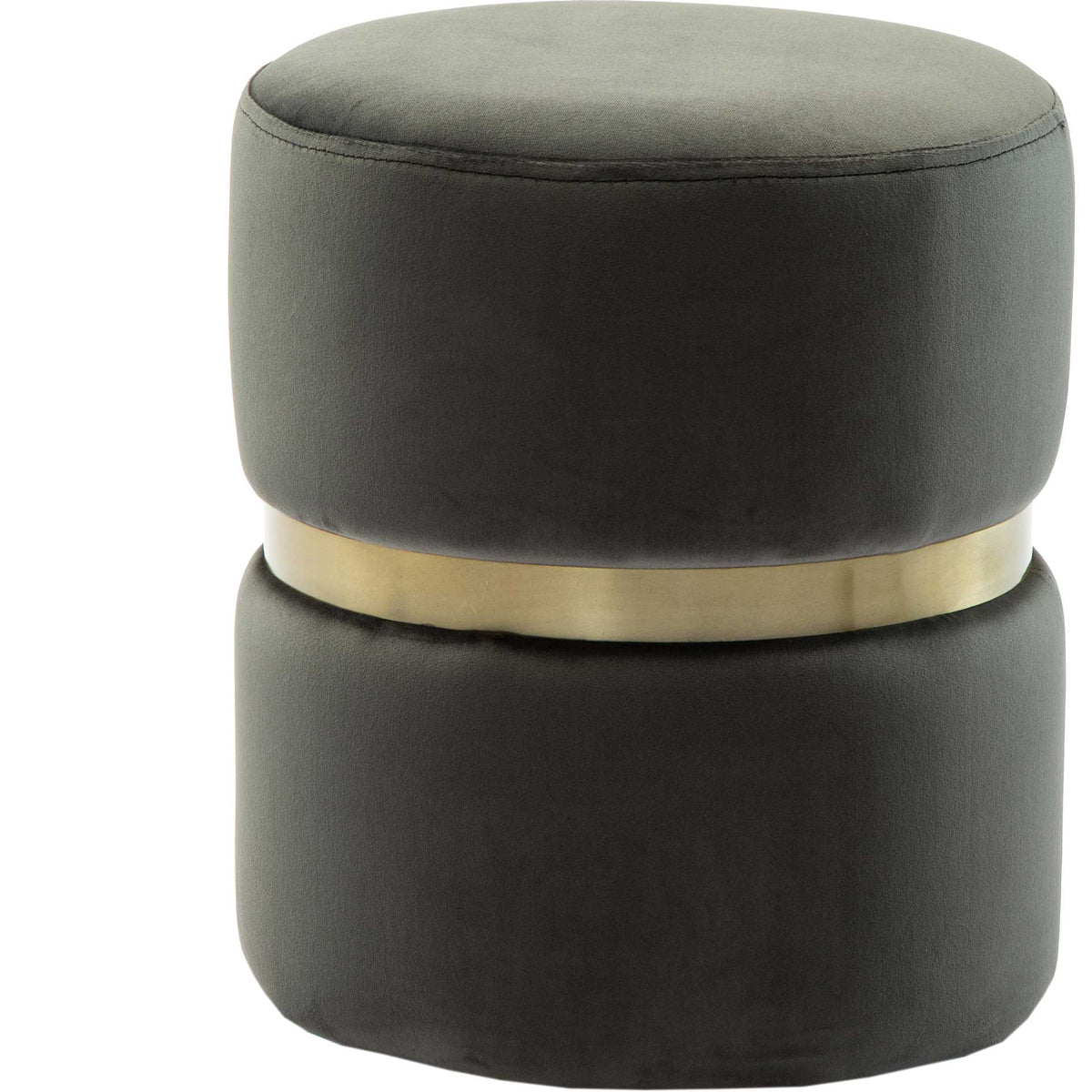 Yahia Velvet Ottoman Gray