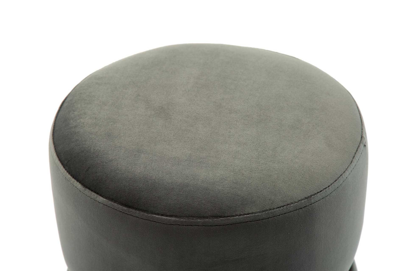 Yahia Velvet Ottoman Gray