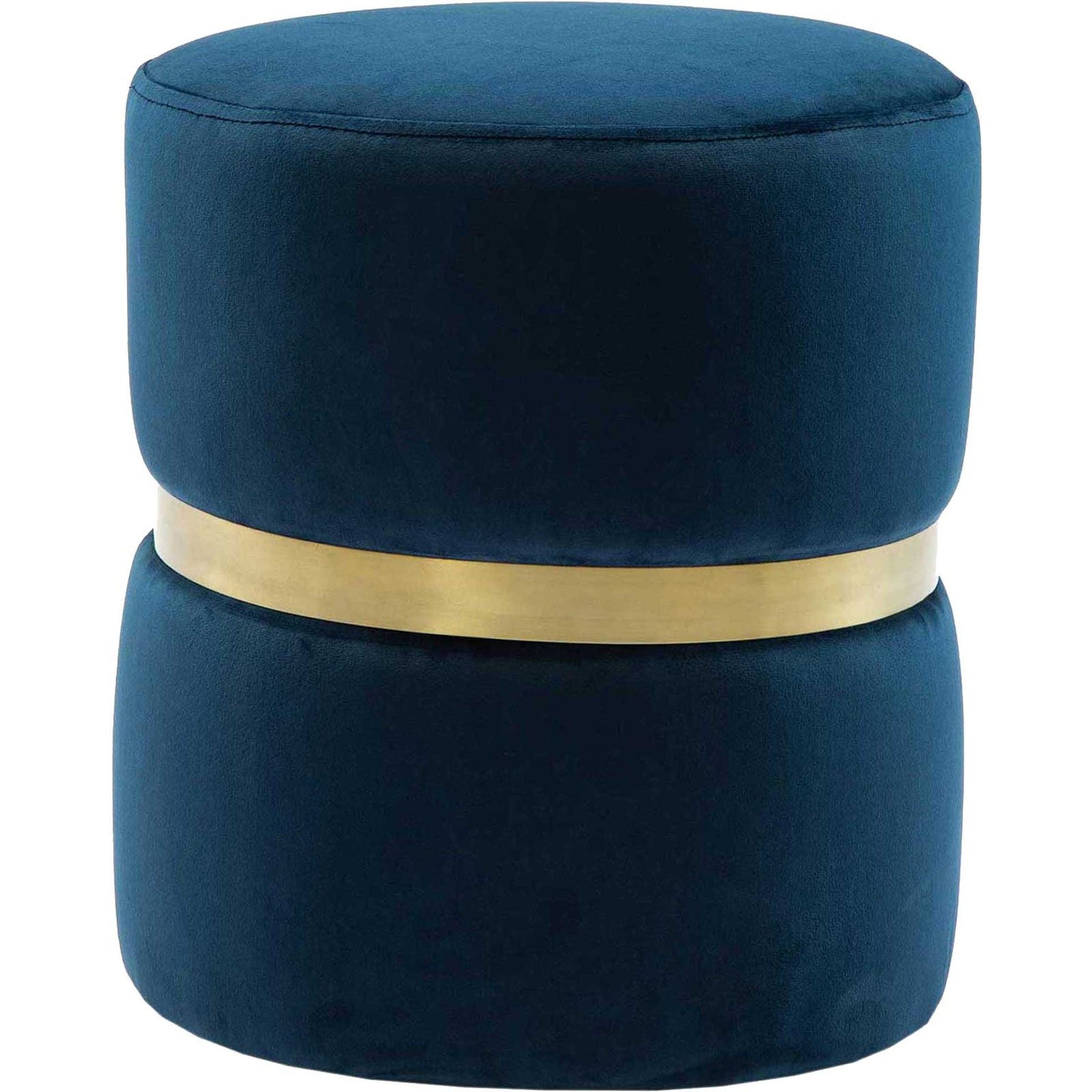 Yahia Velvet Ottoman Navy