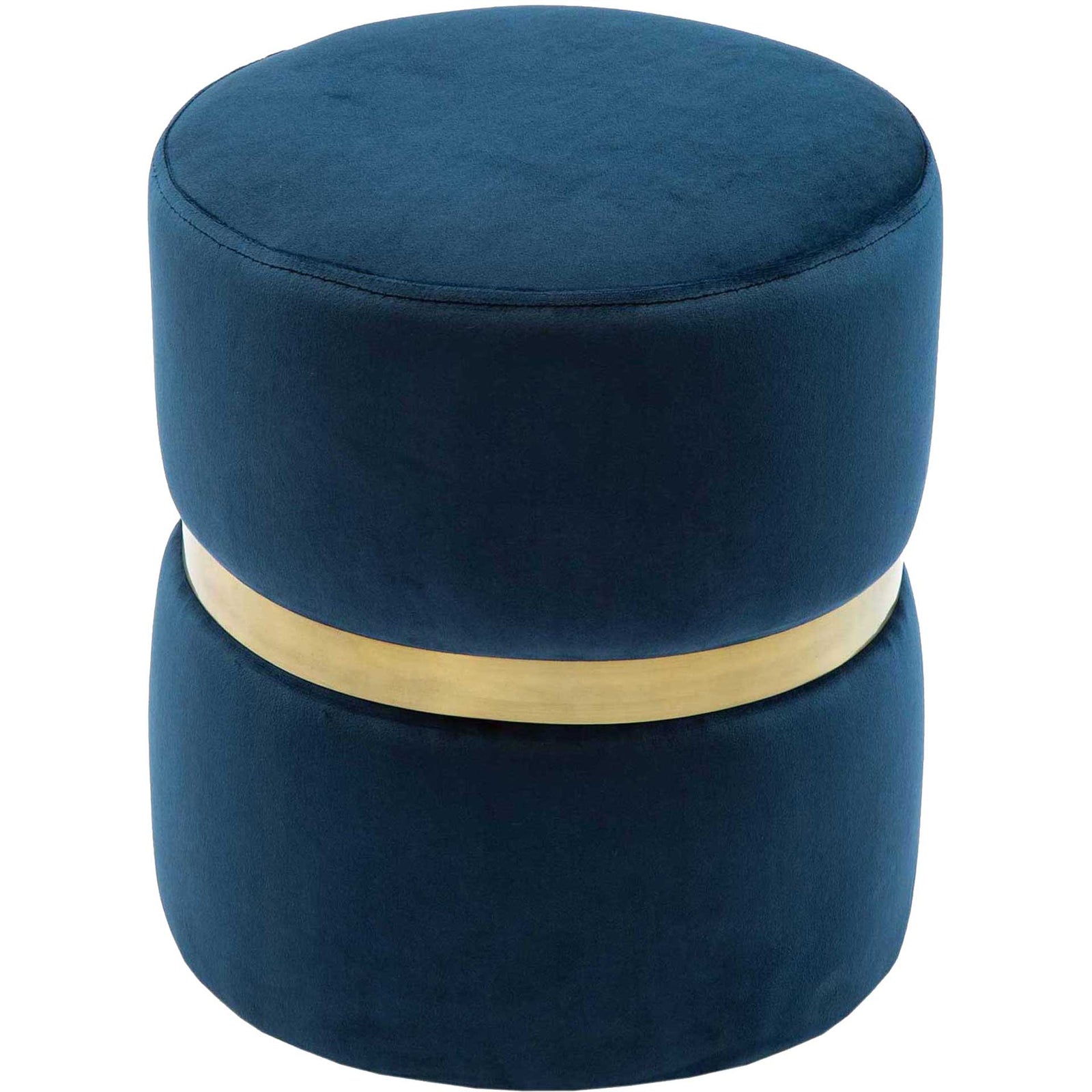 Yahia Velvet Ottoman Navy
