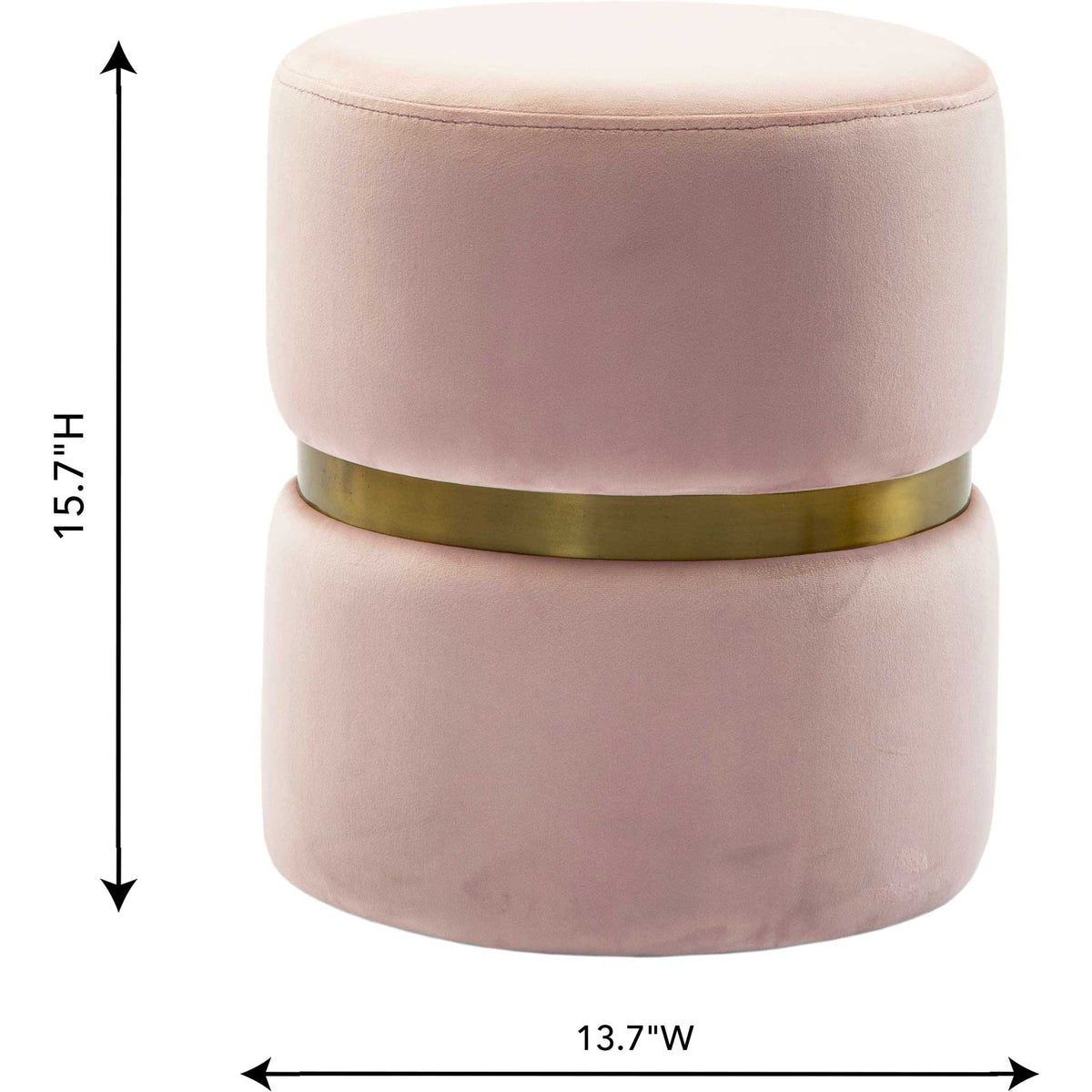 Yahia Velvet Ottoman Blush