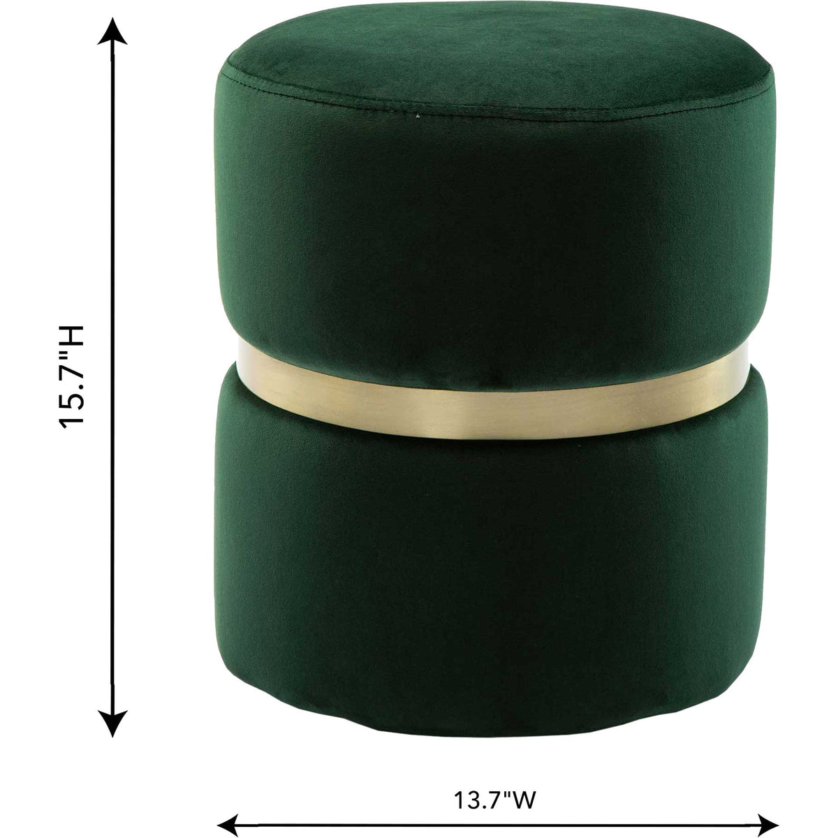 Yahia Velvet Ottoman Forest Green