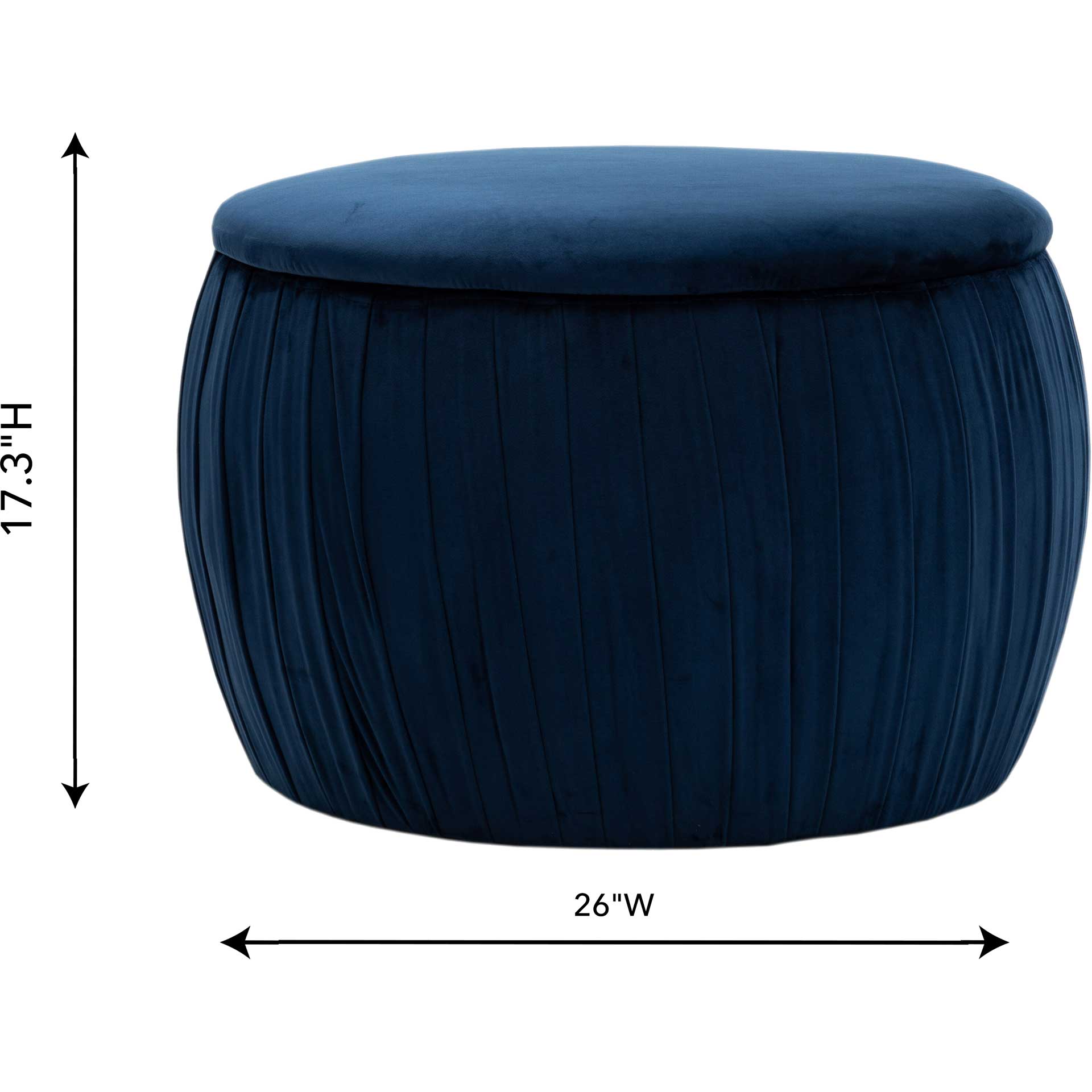 Flower Velvet Storage Ottoman Navy