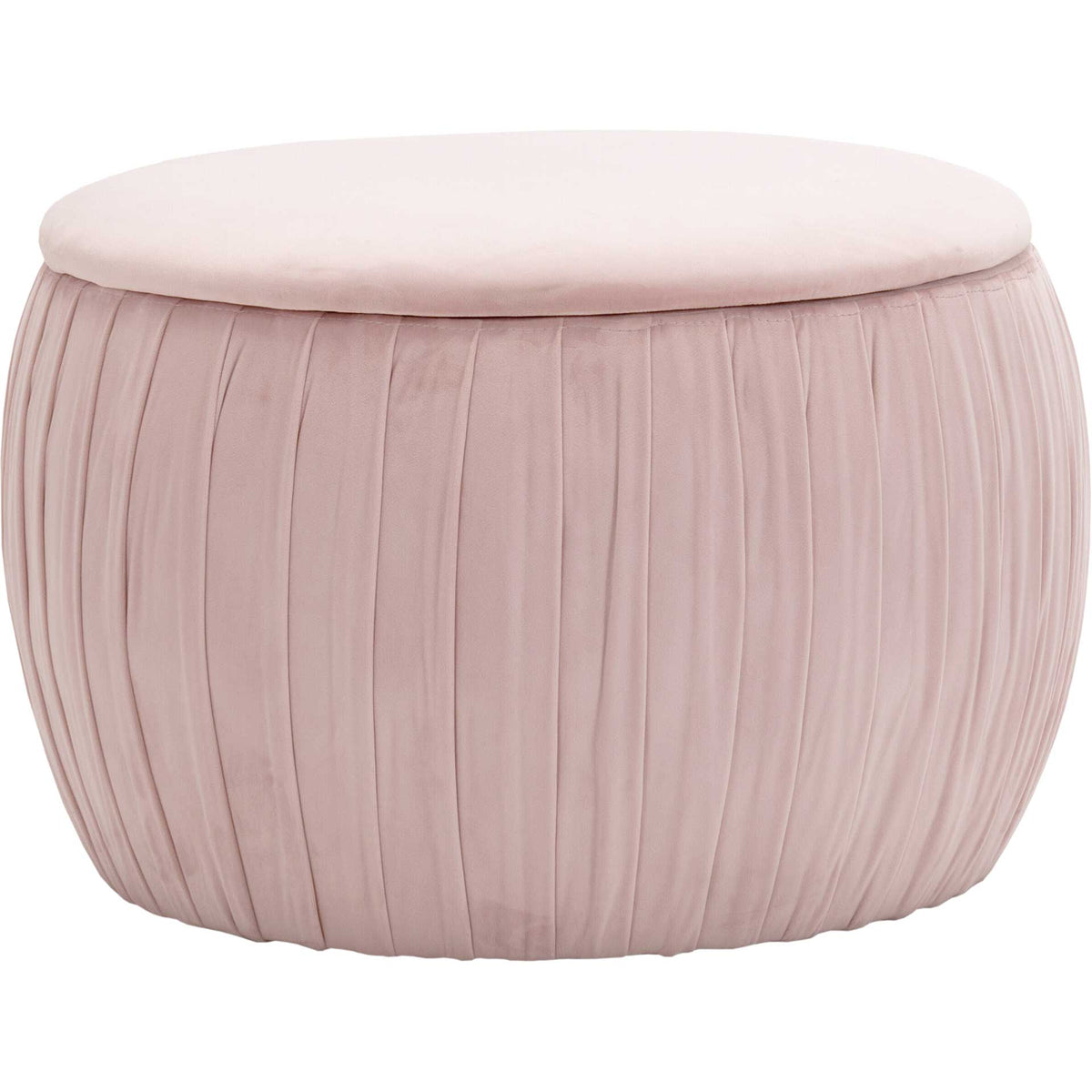 Flower Velvet Storage Ottoman Blush