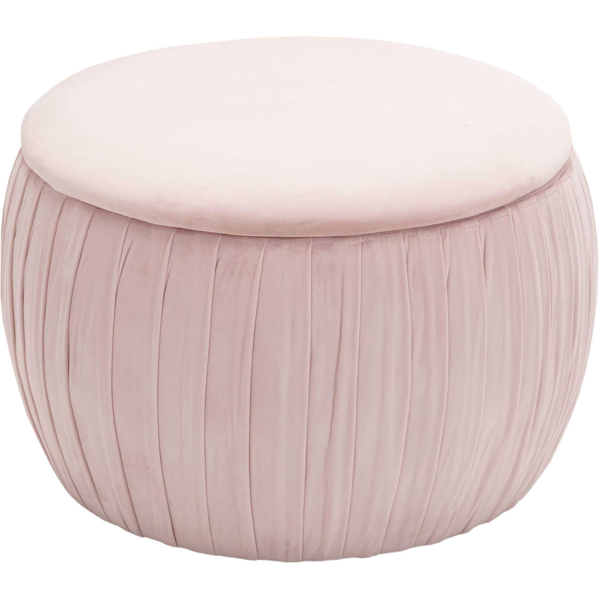 Flower Velvet Storage Ottoman Blush