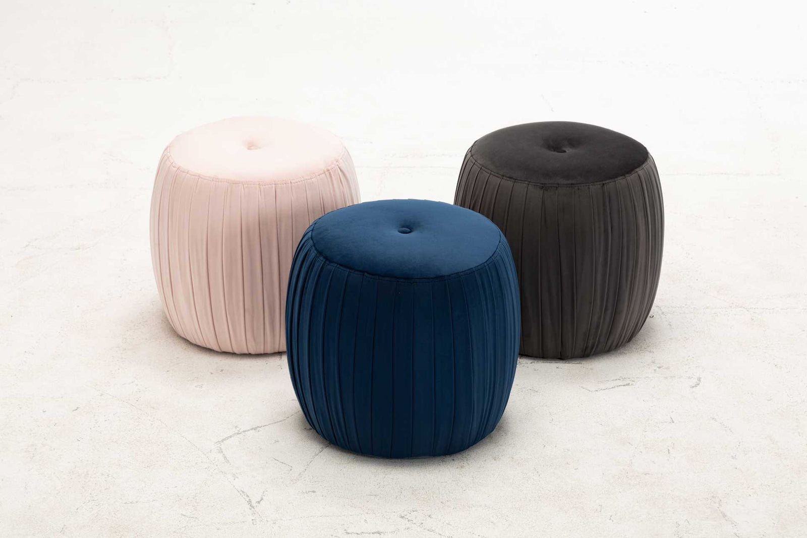 Sonny Velvet Ottoman Gray