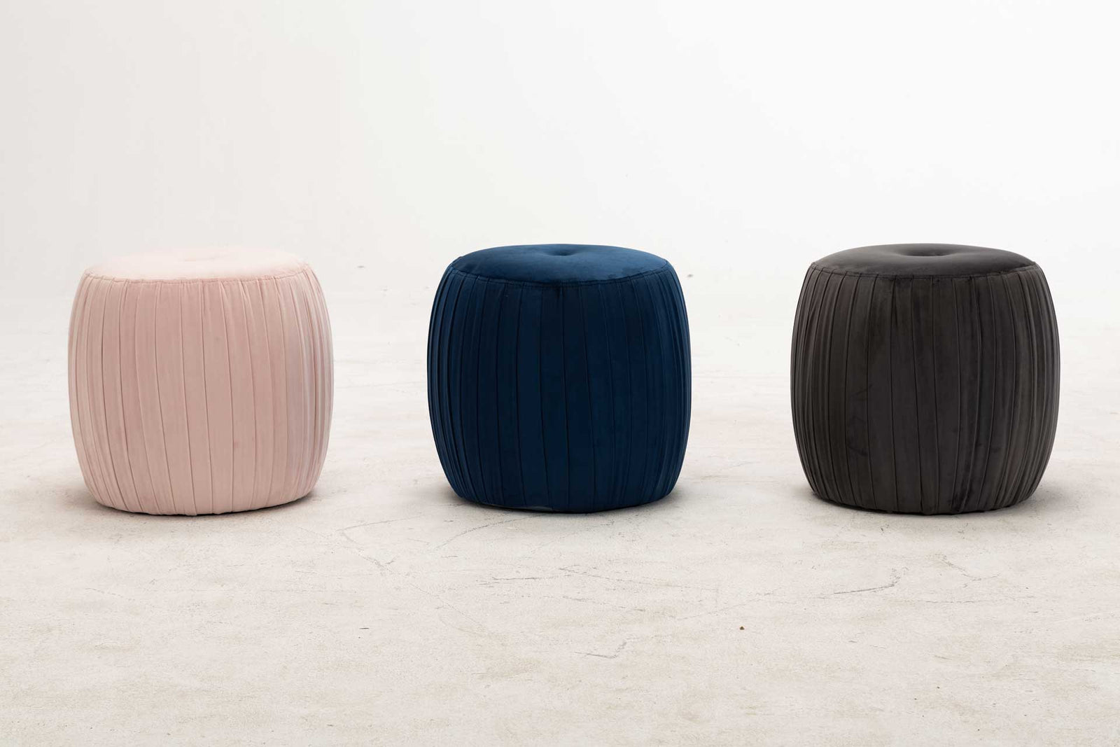 Sonny Velvet Ottoman Gray