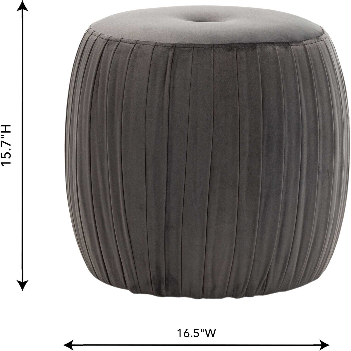 Sonny Velvet Ottoman Gray