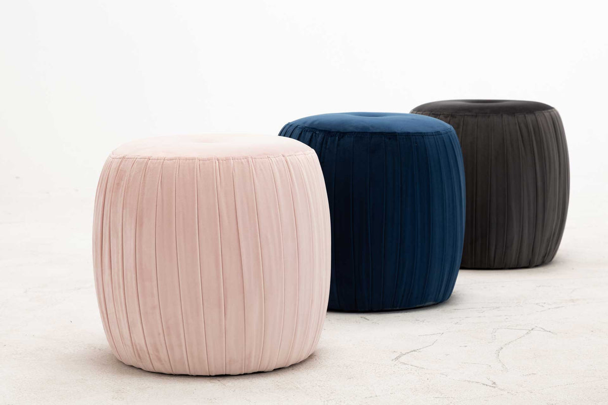 Sonny Velvet Ottoman Navy