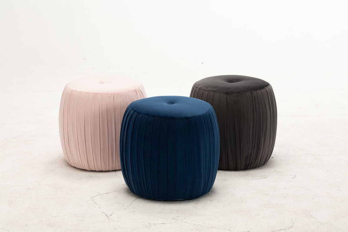 Sonny Velvet Ottoman Navy