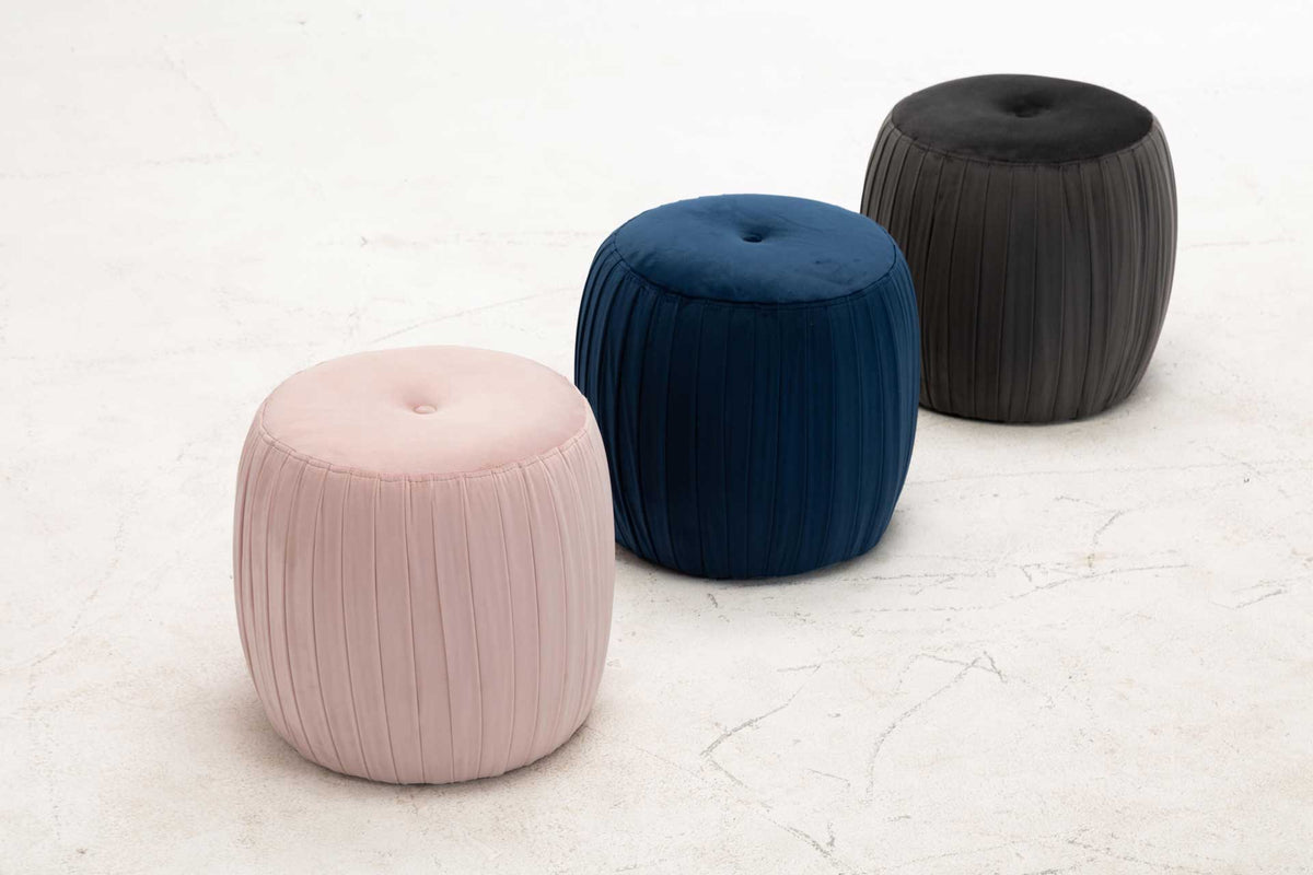 Sonny Velvet Ottoman Blush