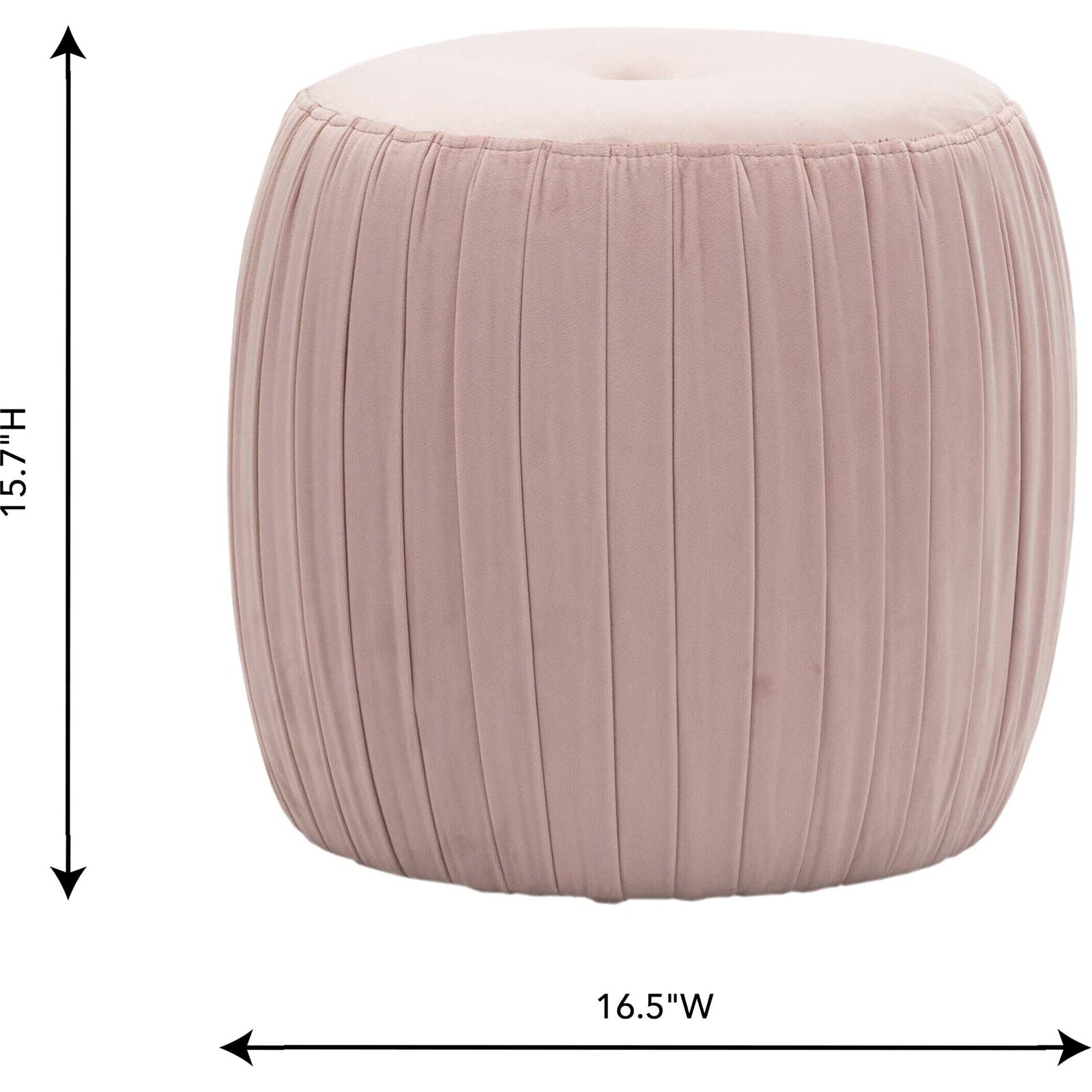 Sonny Velvet Ottoman Blush
