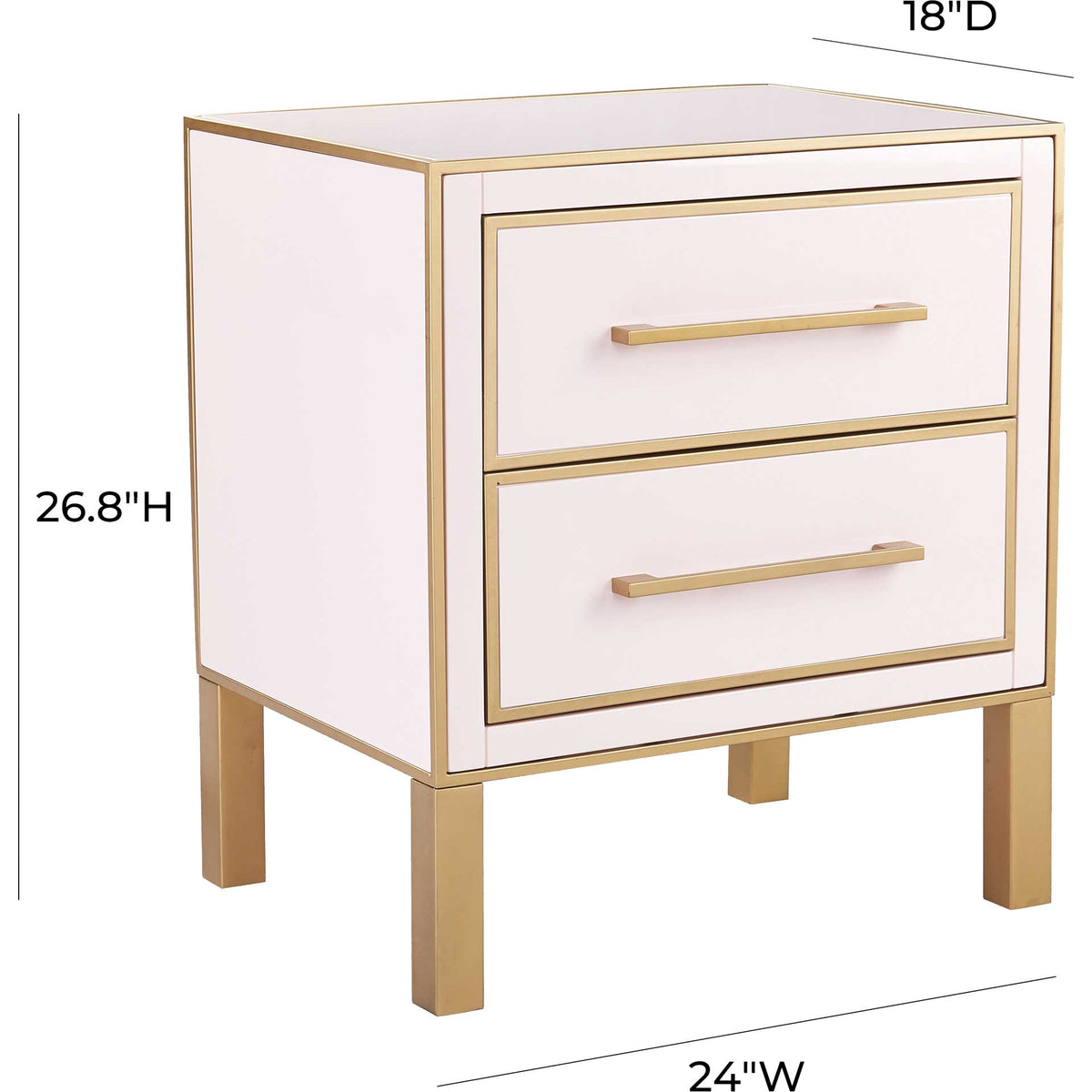 Emirah Lacquer Side Table Pink