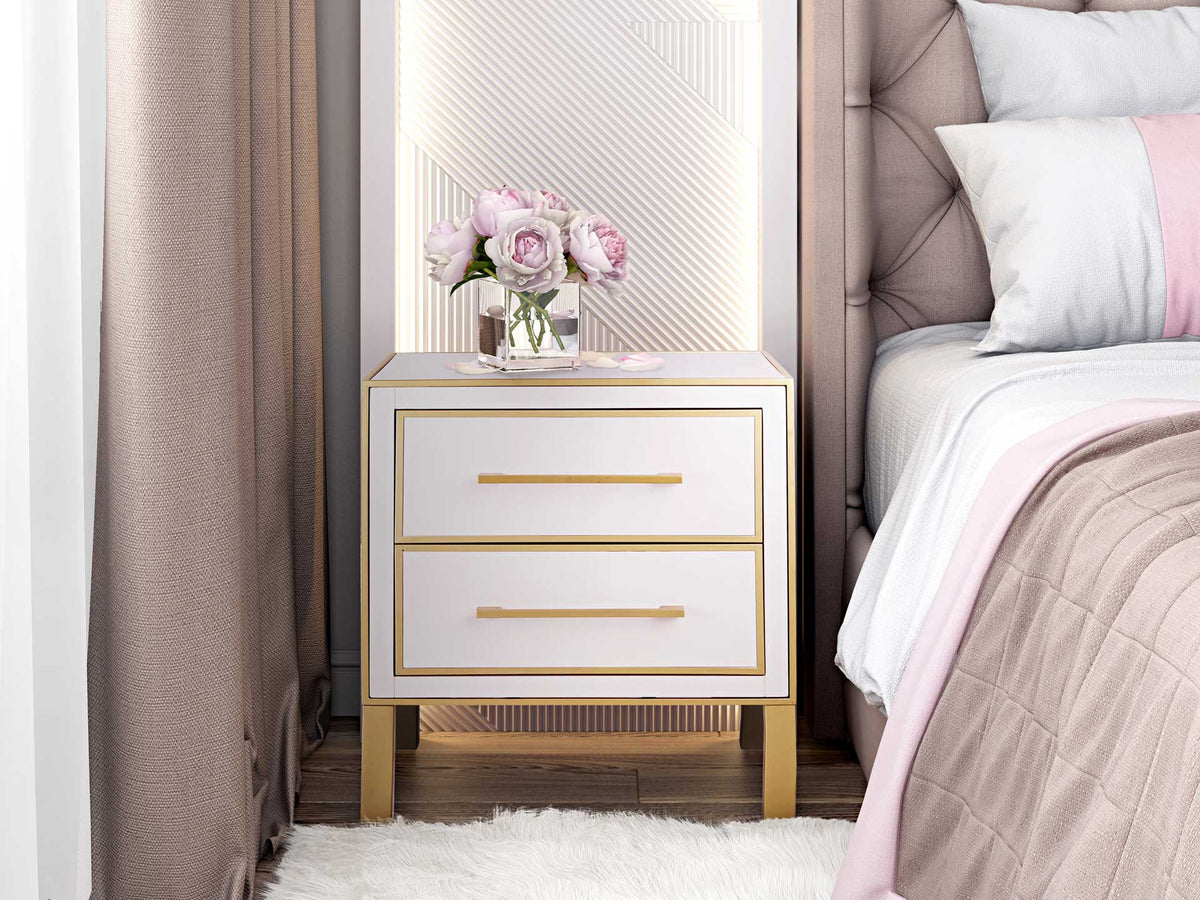 Emirah Lacquer Side Table Pink