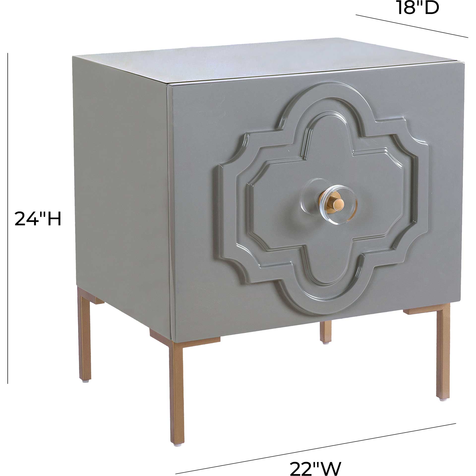 Analiz Lacquer Side Table Gray