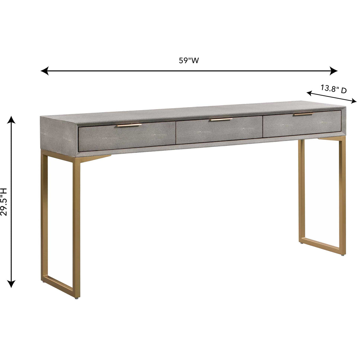 Pedro Shagreen Console Table Gray