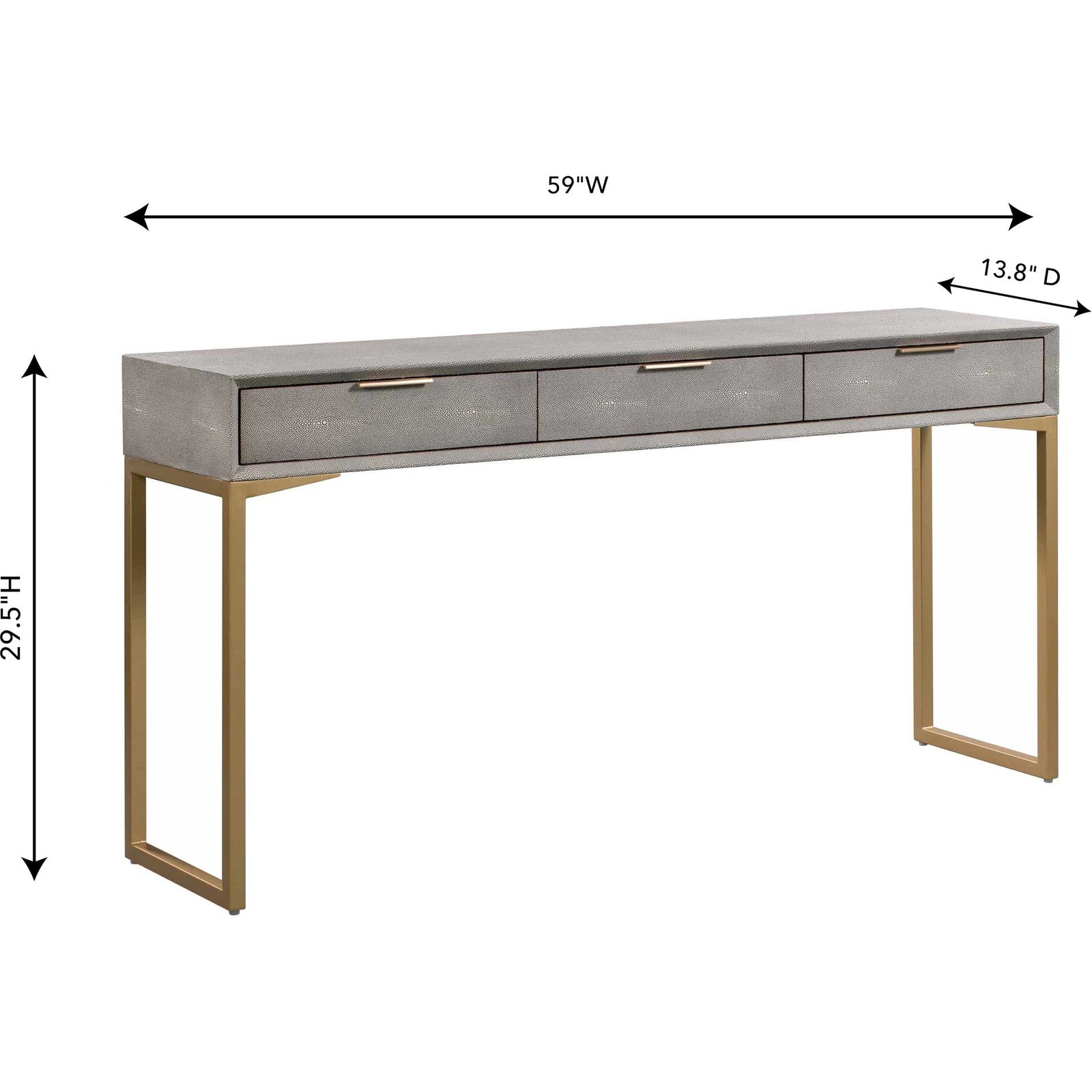 Pedro Shagreen Console Table Gray