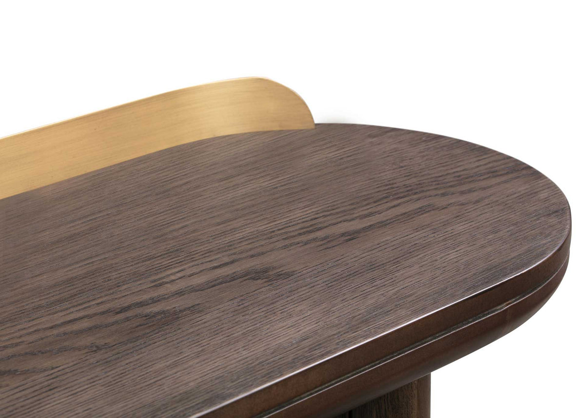 Pronounced brown wood grain and curved ends bring natural character to the smooth writing surface
