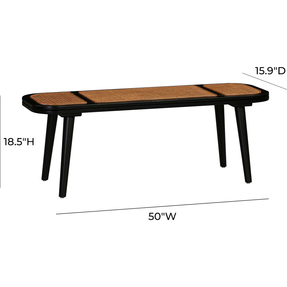 Emilee Cane Bench Black