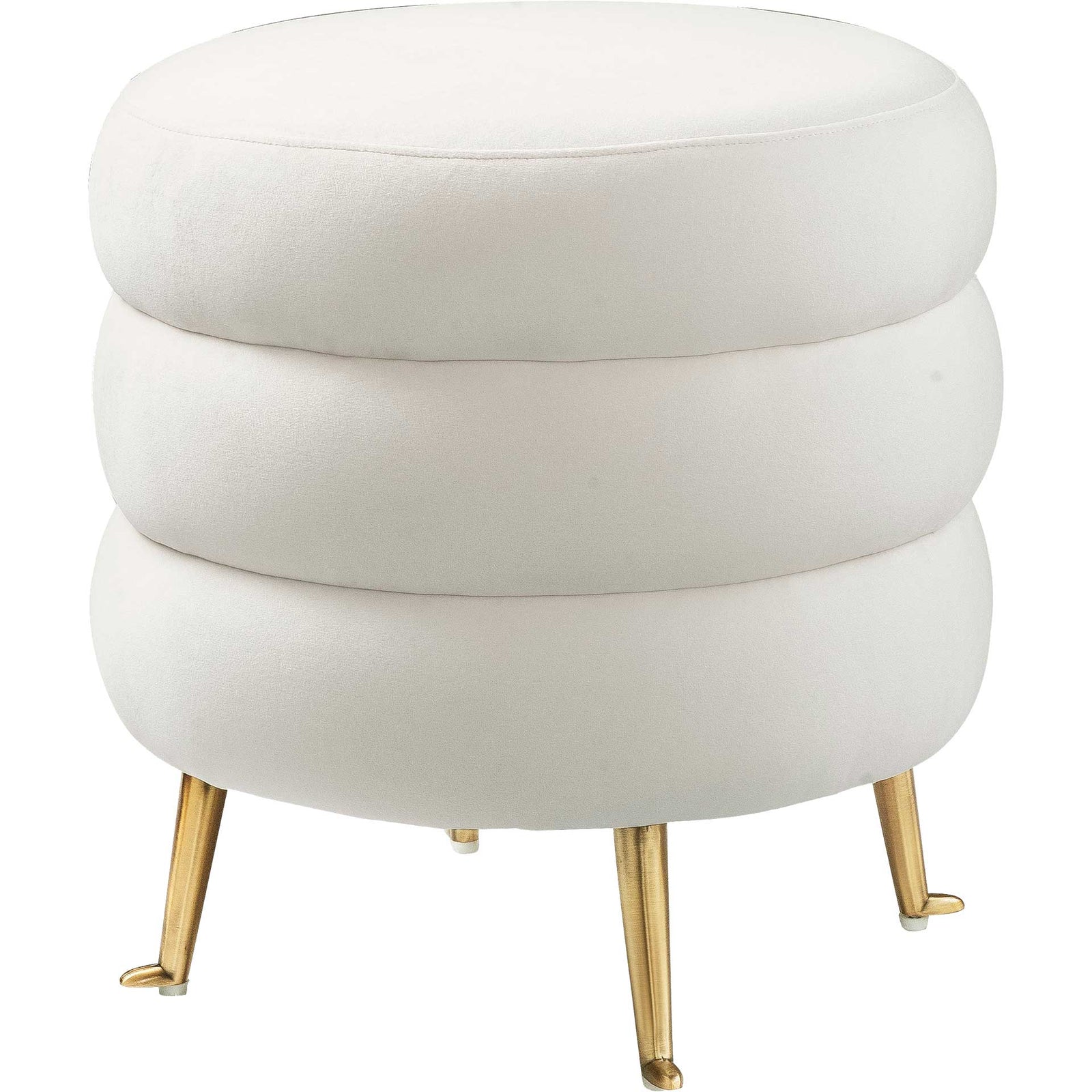 Lamar Velvet Ottoman Cream