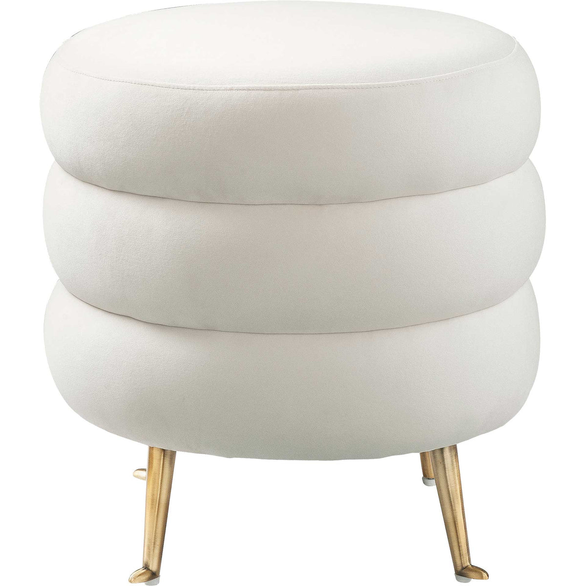 Lamar Velvet Ottoman Cream