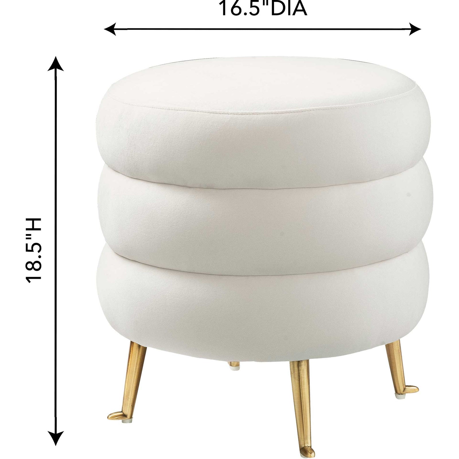 Lamar Velvet Ottoman Cream