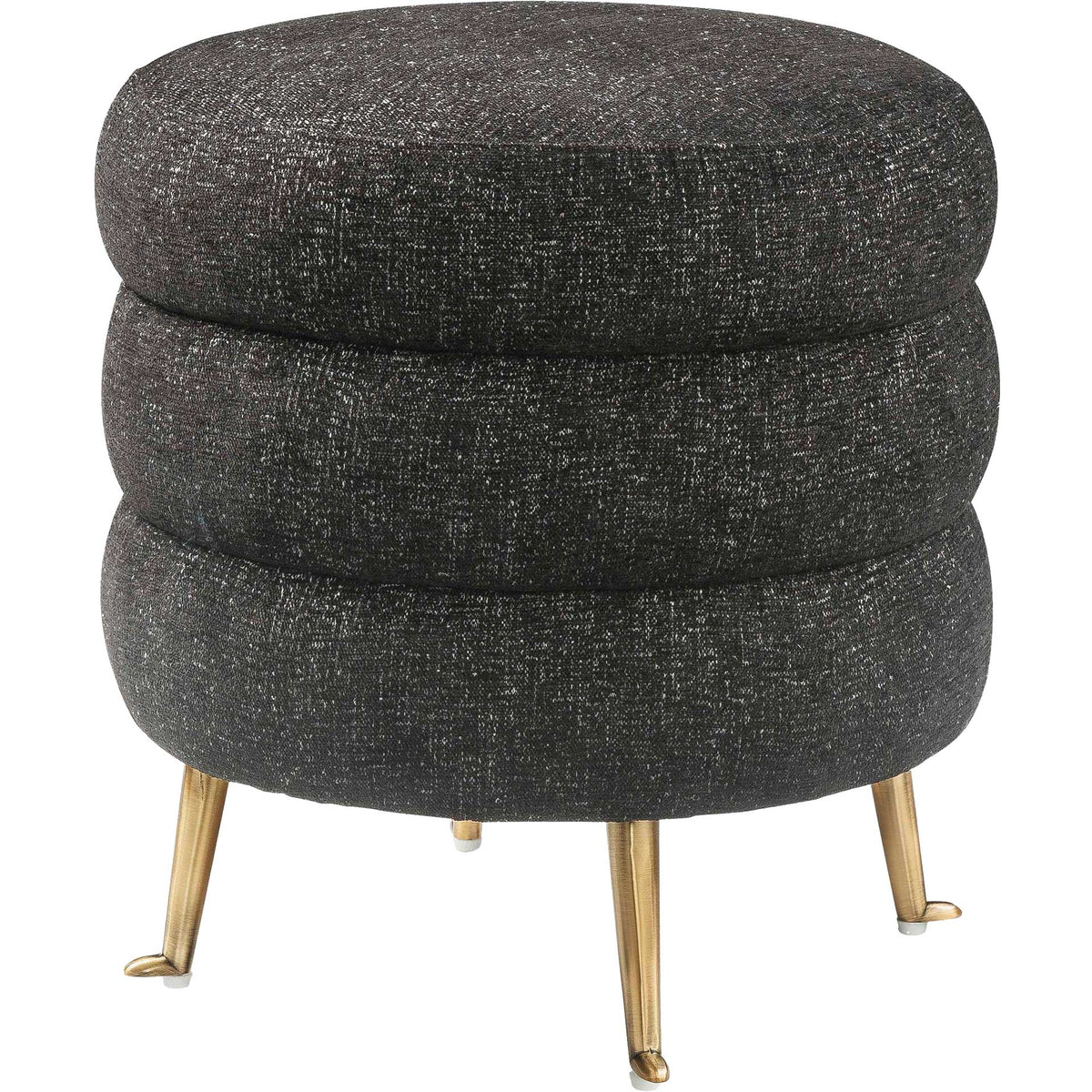 Lamar Tweed Ottoman Black