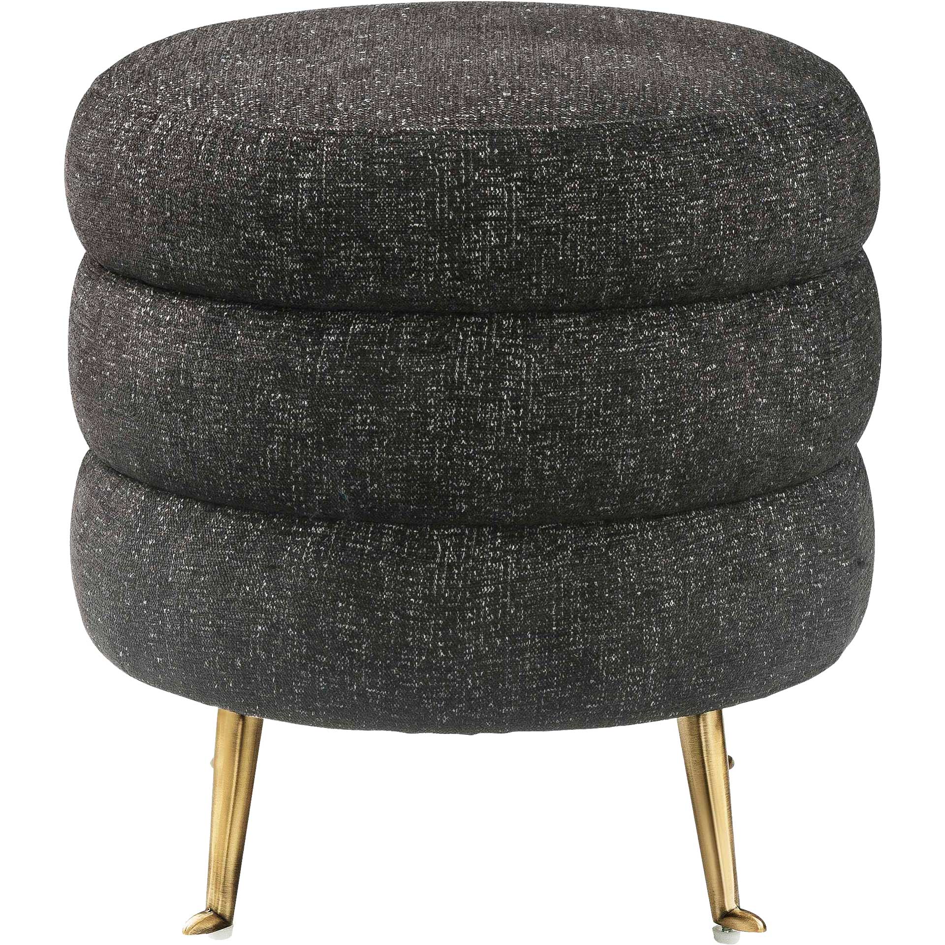 Lamar Tweed Ottoman Black