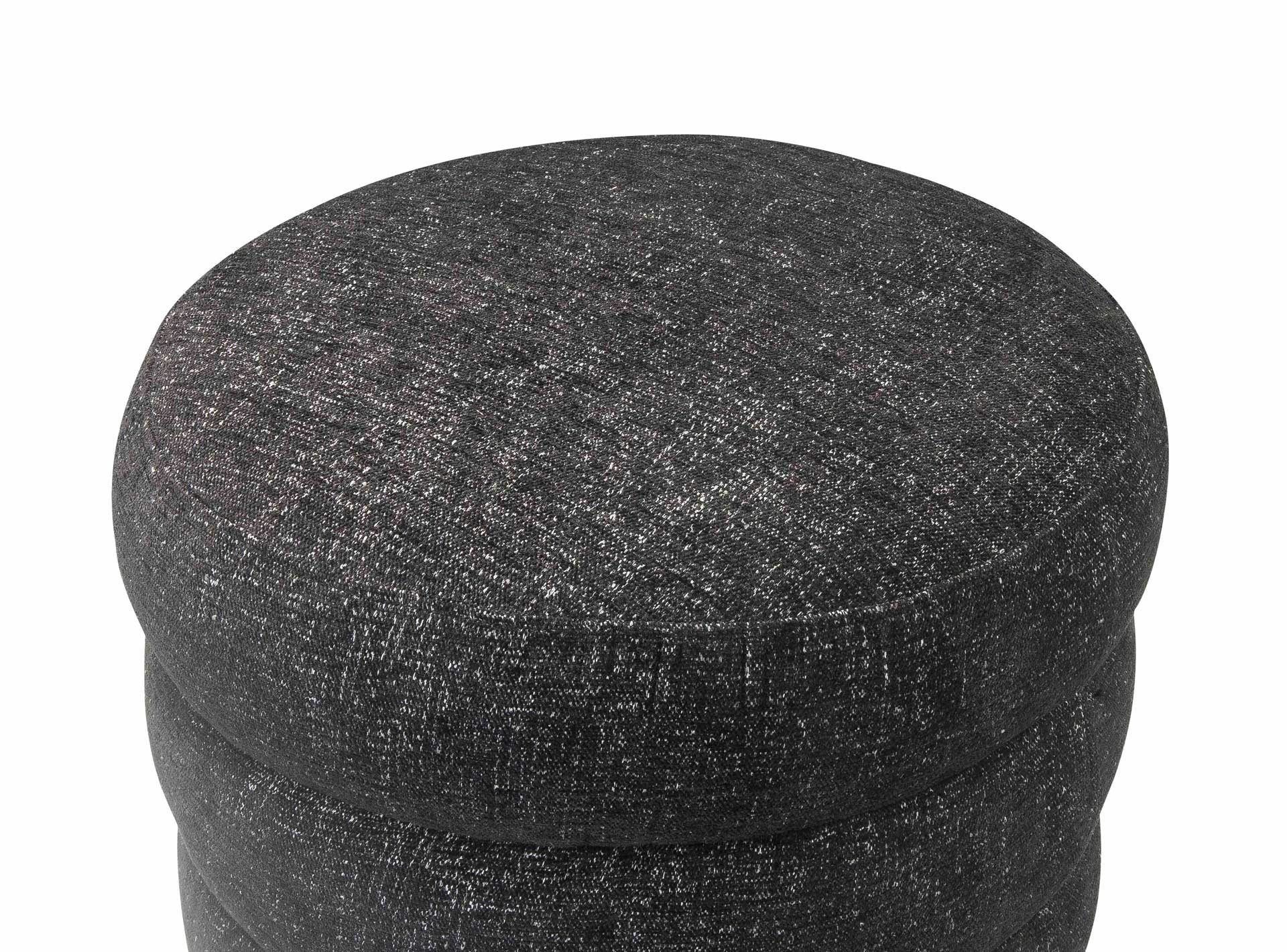 Lamar Tweed Ottoman Black