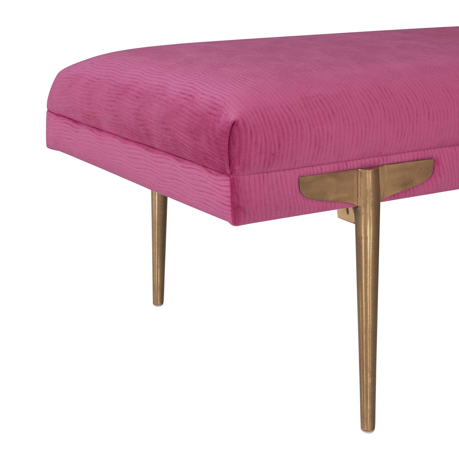 Braxton Velvet Bench Pink