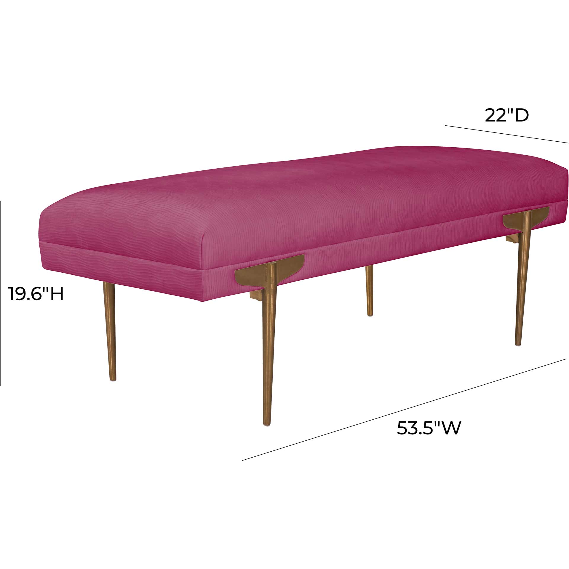 Braxton Velvet Bench Pink