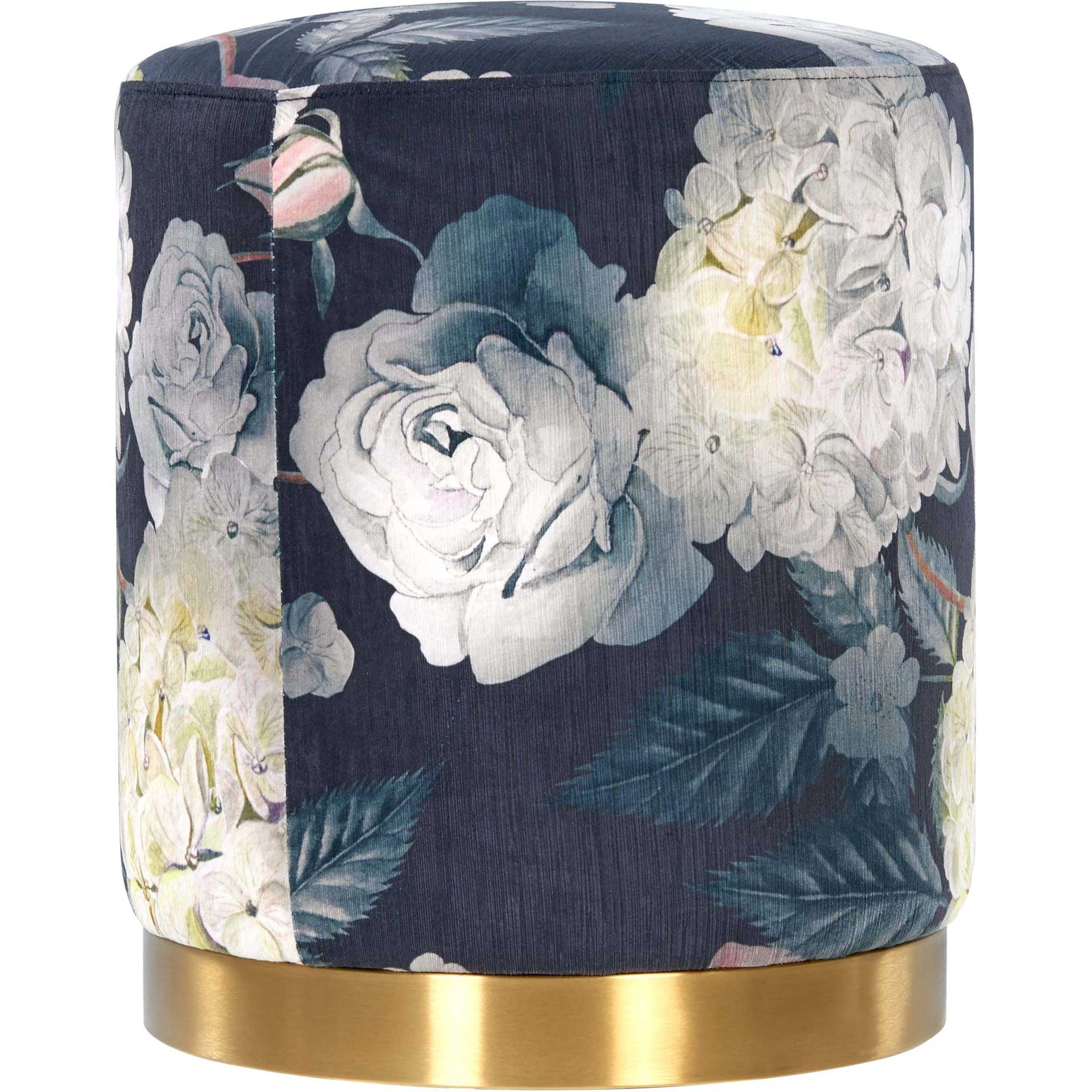 Ophelia Floral Velvet Ottoman Multi