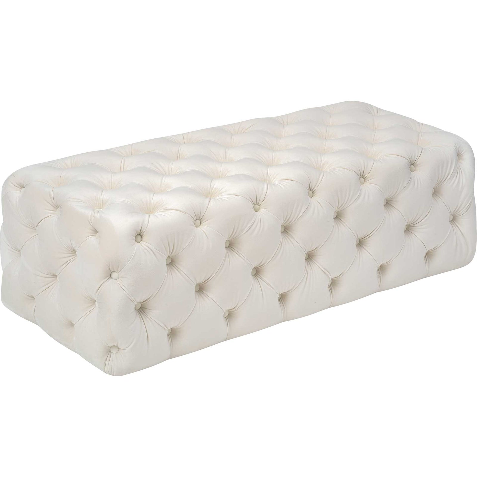 Kalel Velvet Ottoman Cream