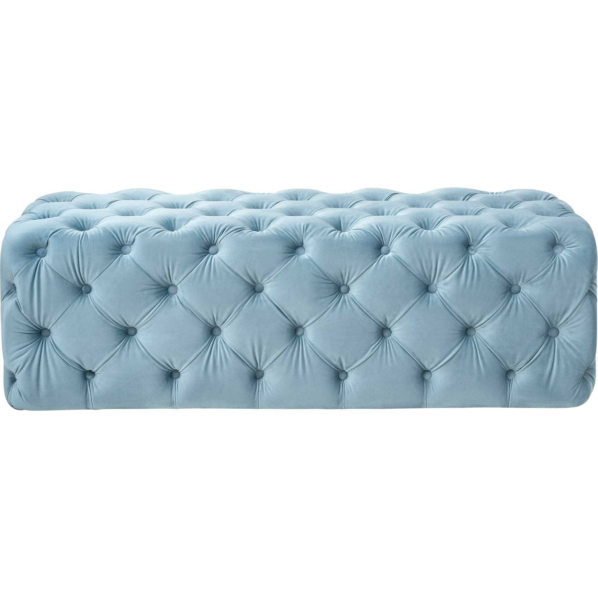 Kalel Velvet Ottoman Sea Blue