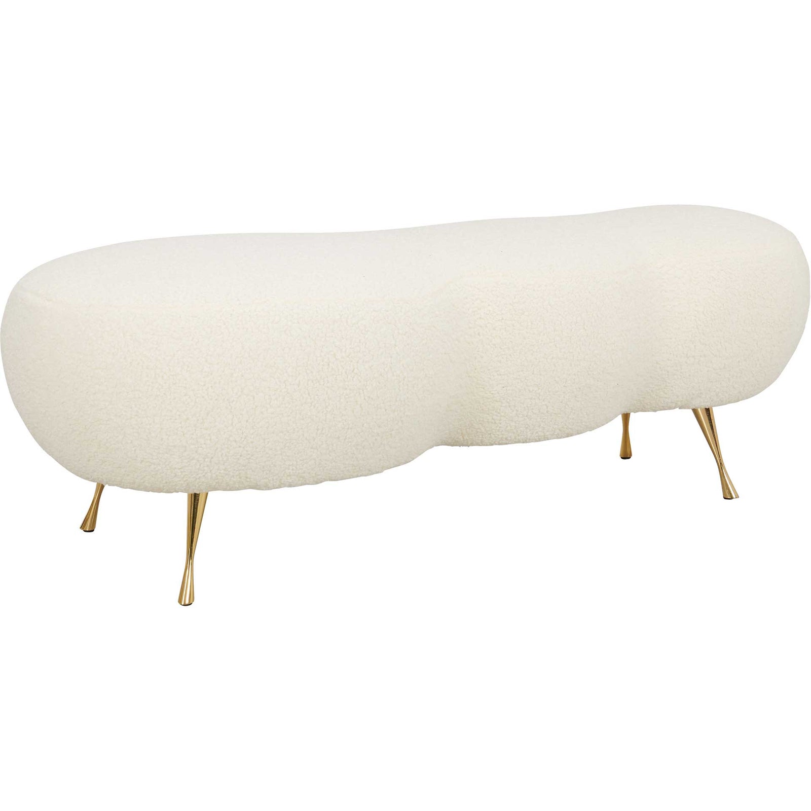 Wesley Faux Shearling Bench Beige