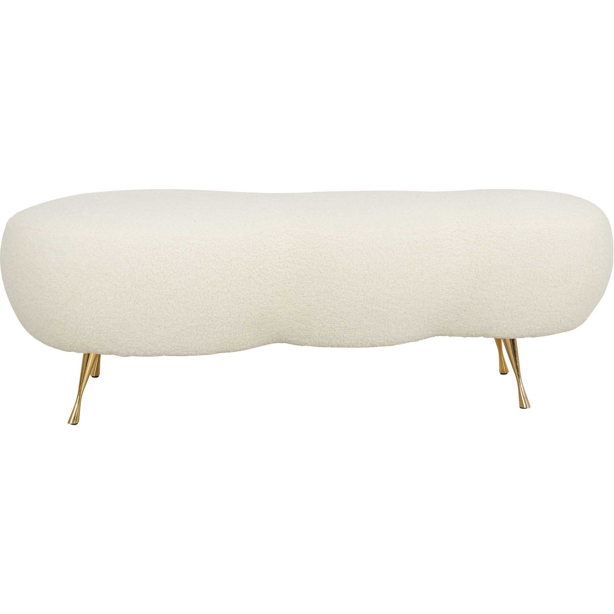 Wesley Faux Shearling Bench Beige