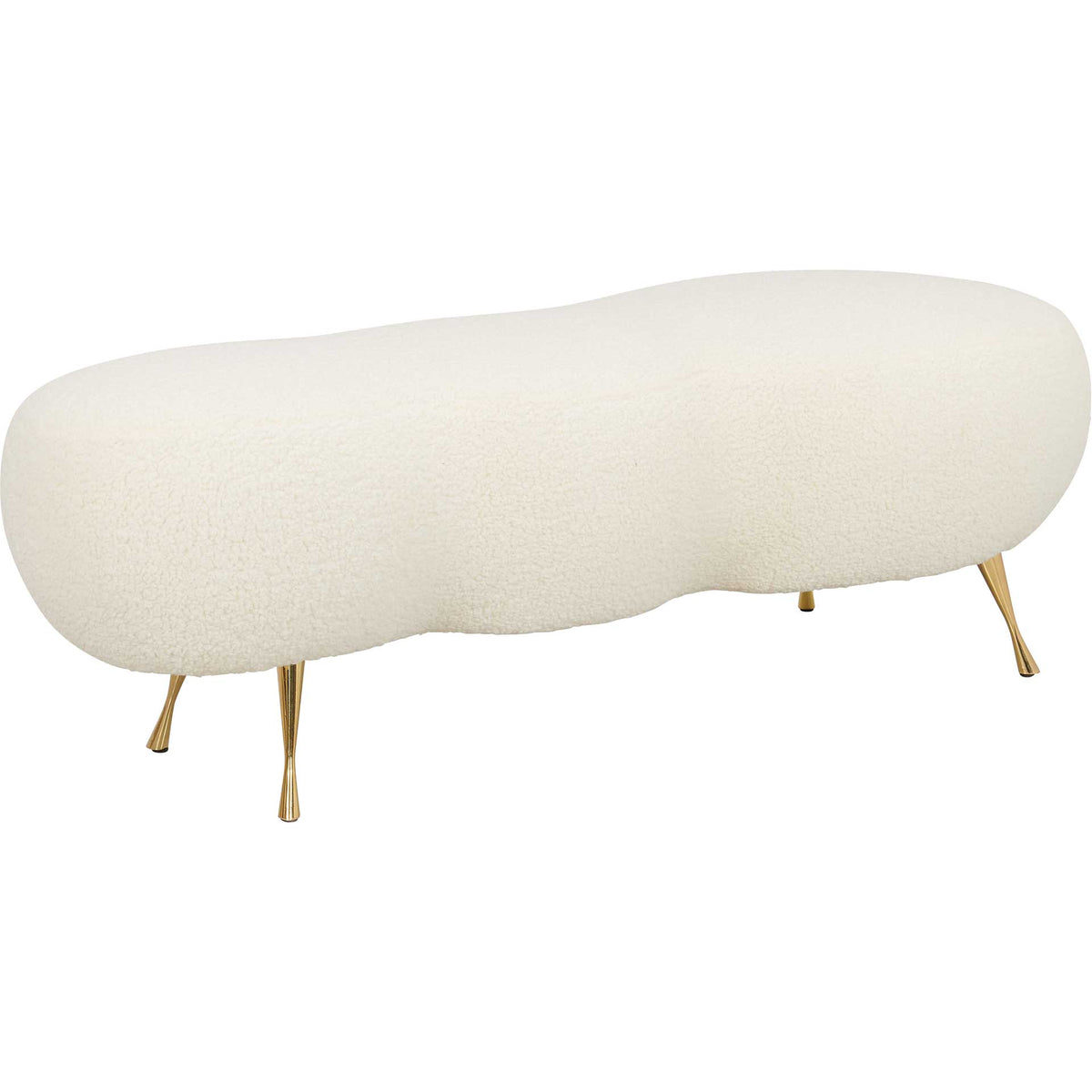 Wesley Faux Shearling Bench Beige