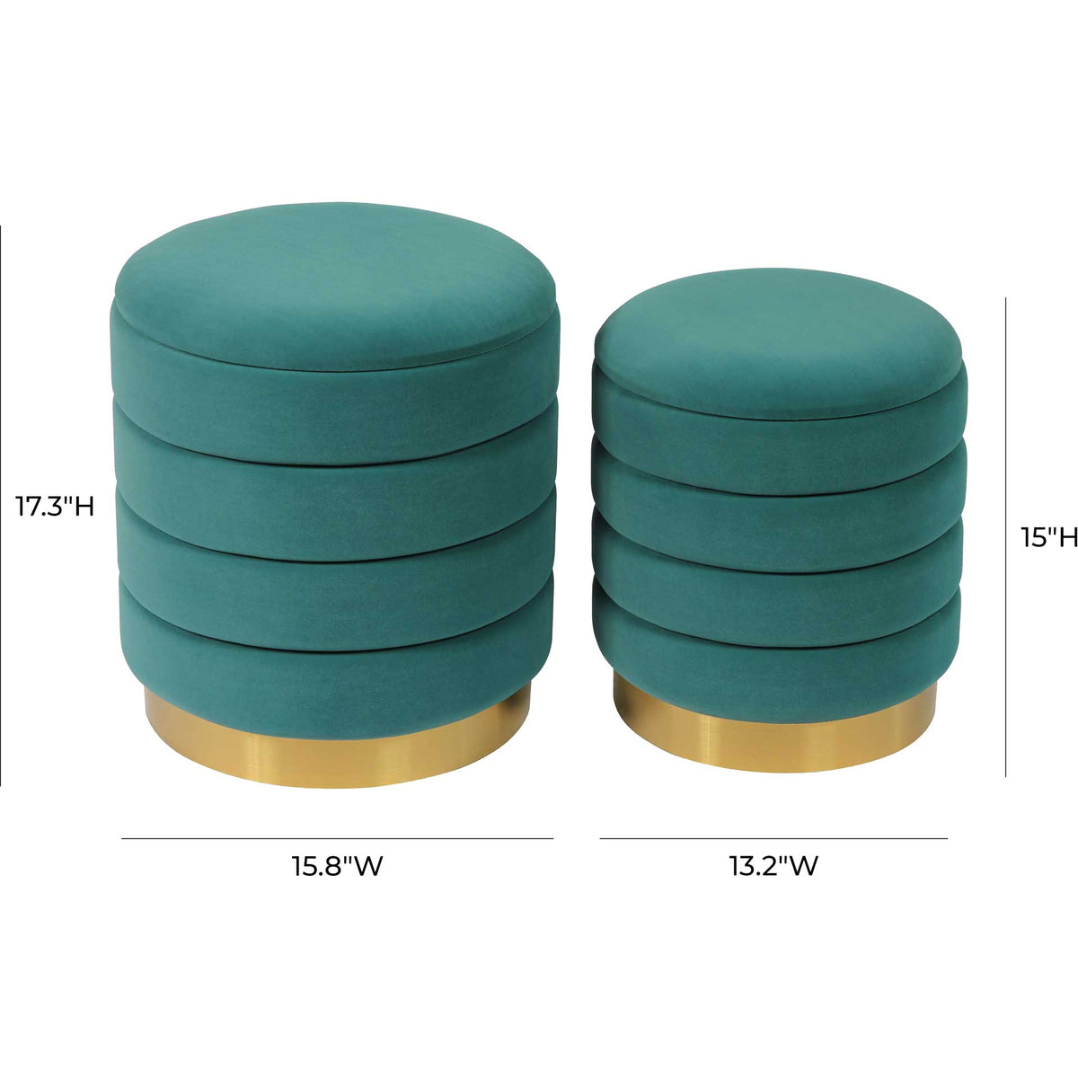 Sanford Storage Ottomans Teal
