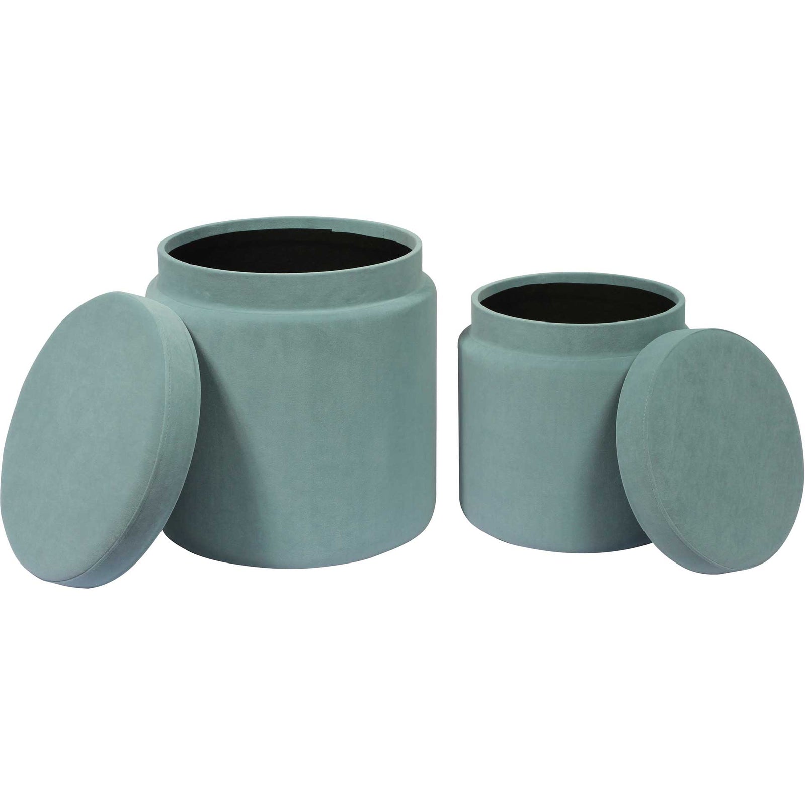 Kristy Velvet Storage Ottomans Sea Blue