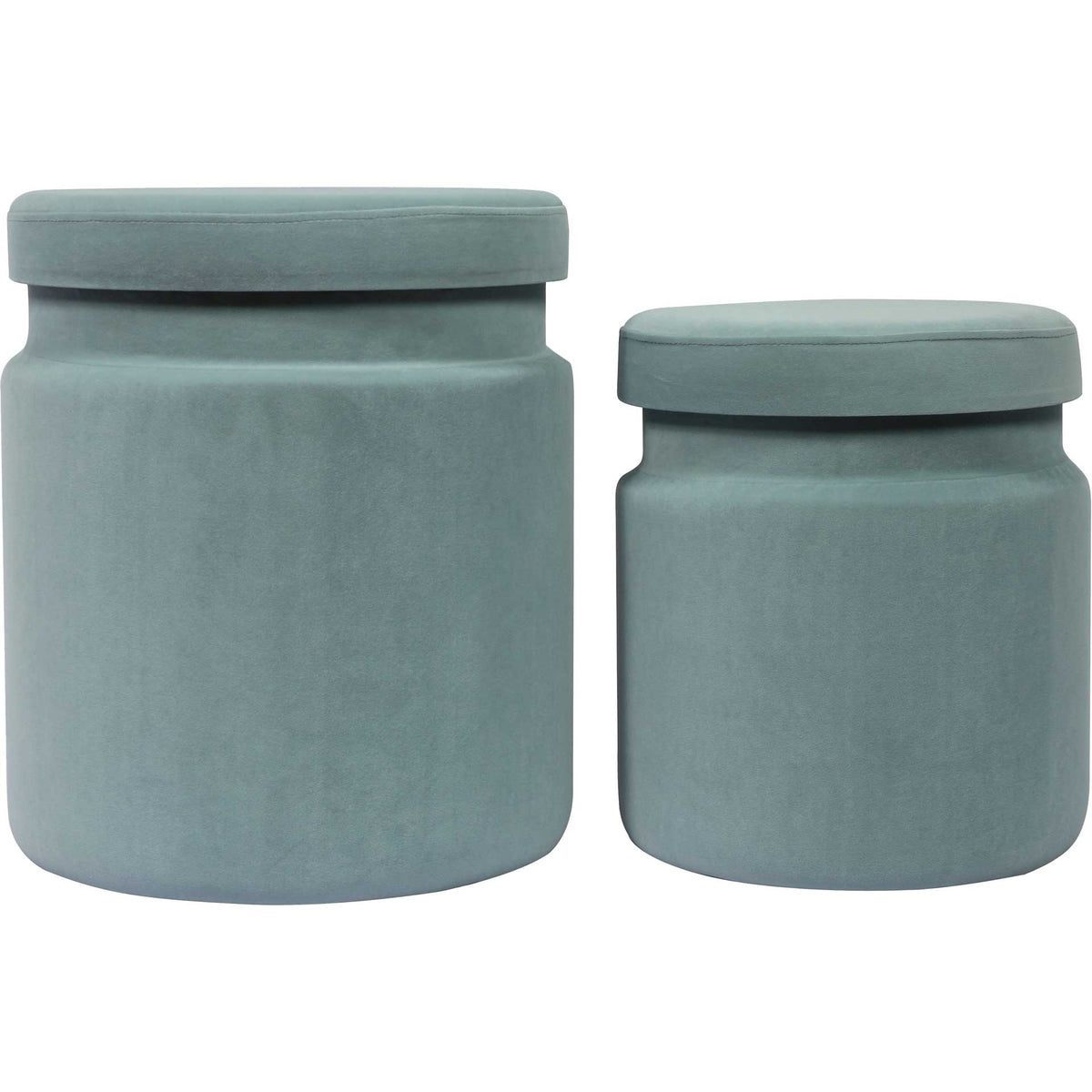 Kristy Velvet Storage Ottomans Sea Blue