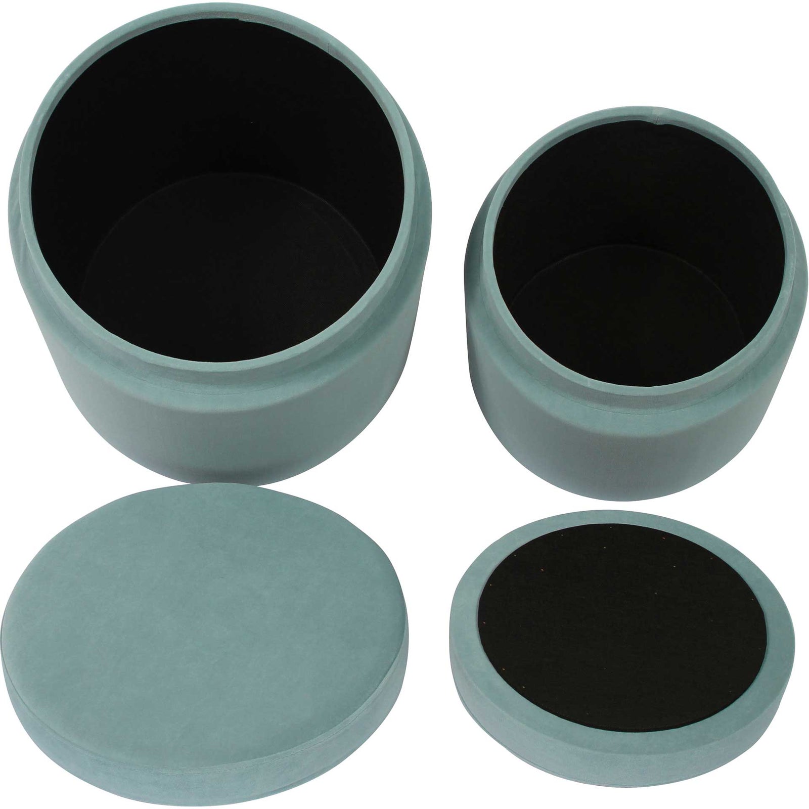 Kristy Velvet Storage Ottomans Sea Blue