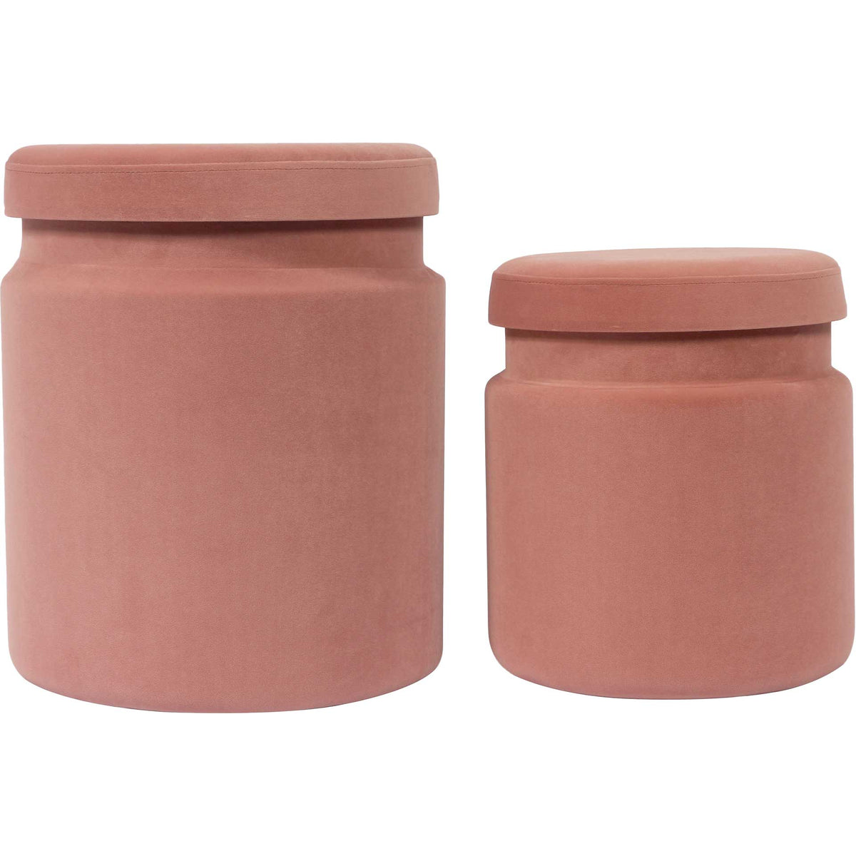 Kristy Velvet Storage Ottomans Salmon