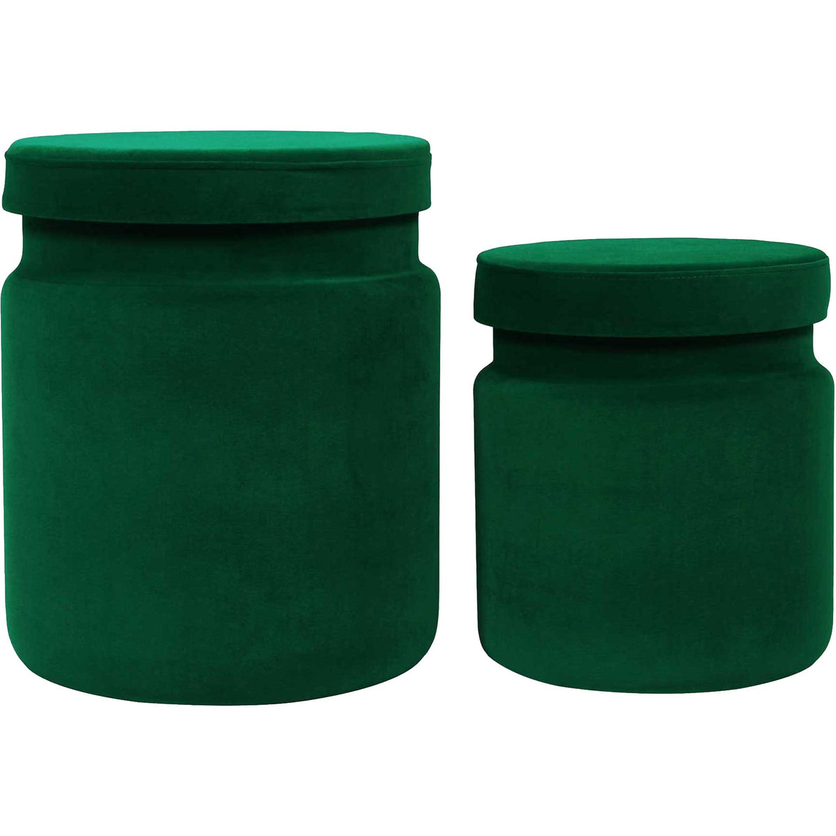 Kristy Velvet Storage Ottomans Green