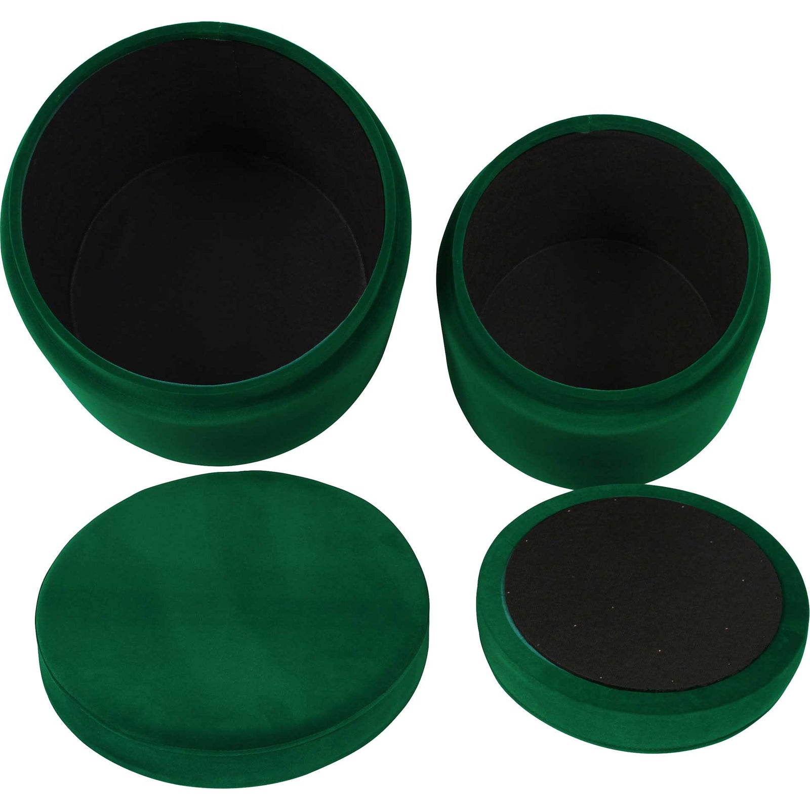 Kristy Velvet Storage Ottomans Green