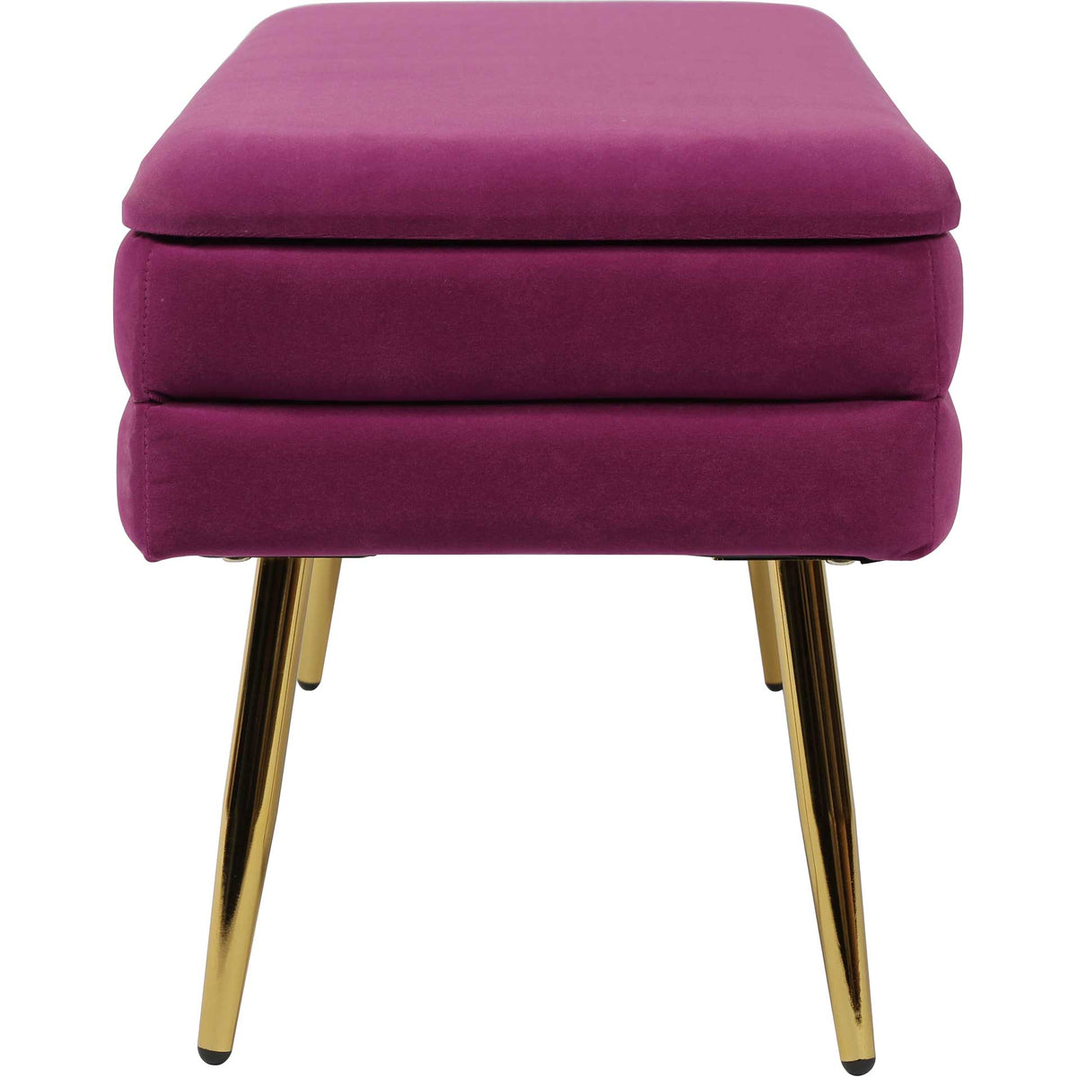 Zion Velvet Storage Bench Plum