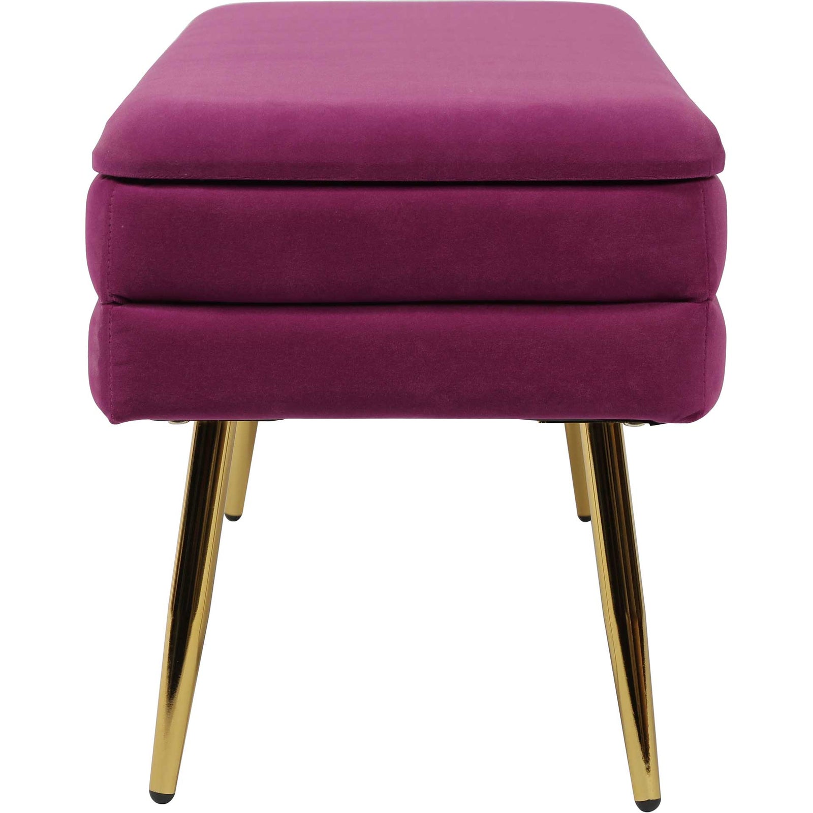 Zion Velvet Storage Bench Plum