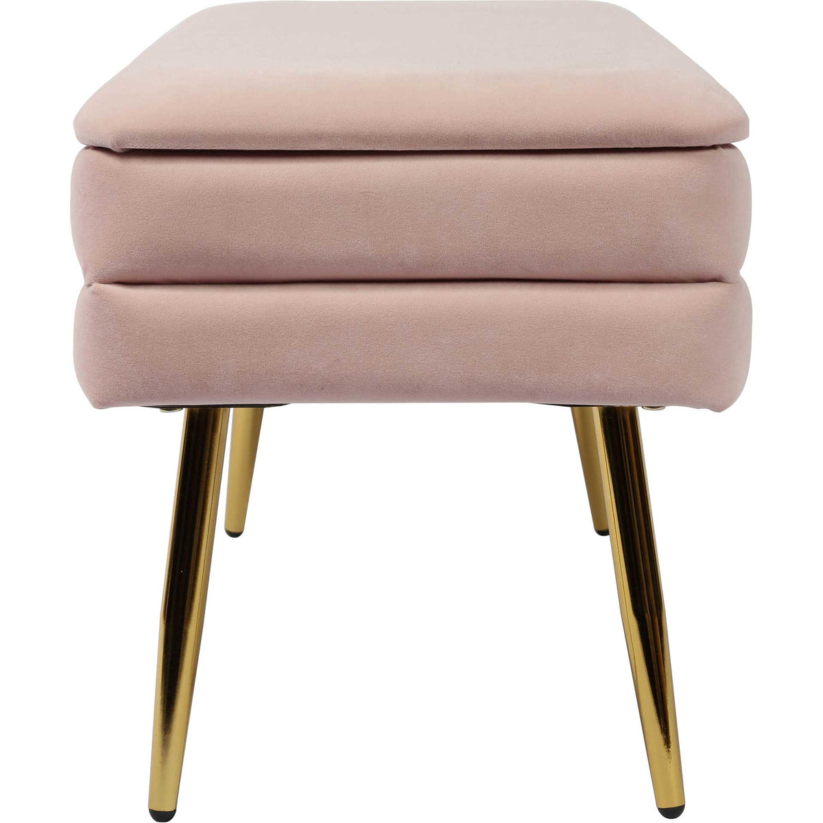 Zion Velvet Storage Bench Blush