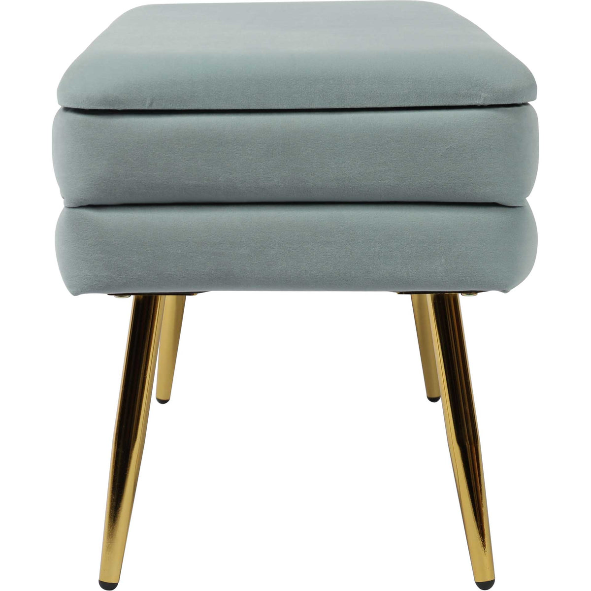 Zion Velvet Storage Bench Sea Blue